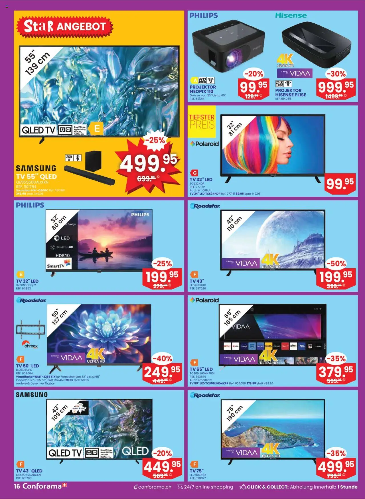 Conforama Aktionen – gültig ab 01.10.2025 | Seite: 16 | Produkte: Fernseher, TV, Philips, Hisense