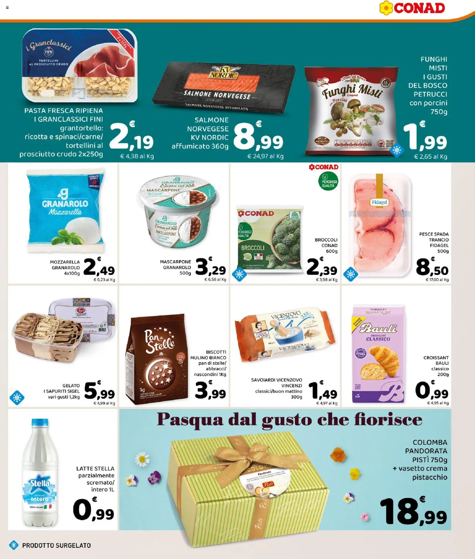 Volantino Conad del 30.03.2026 | Pagina: 3 | Prodotti: Salmone, Funghi, Broccoli, Mascarpone