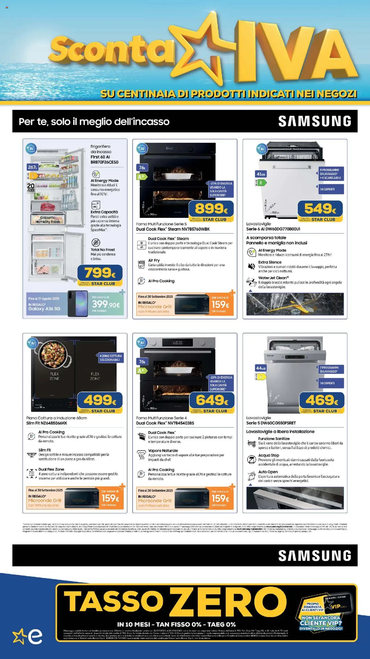 Volantino Euronics del 31.07.2025 | Pagina: 28 | Prodotti: Microonde, Acqua, Frigorifero, Samsung
