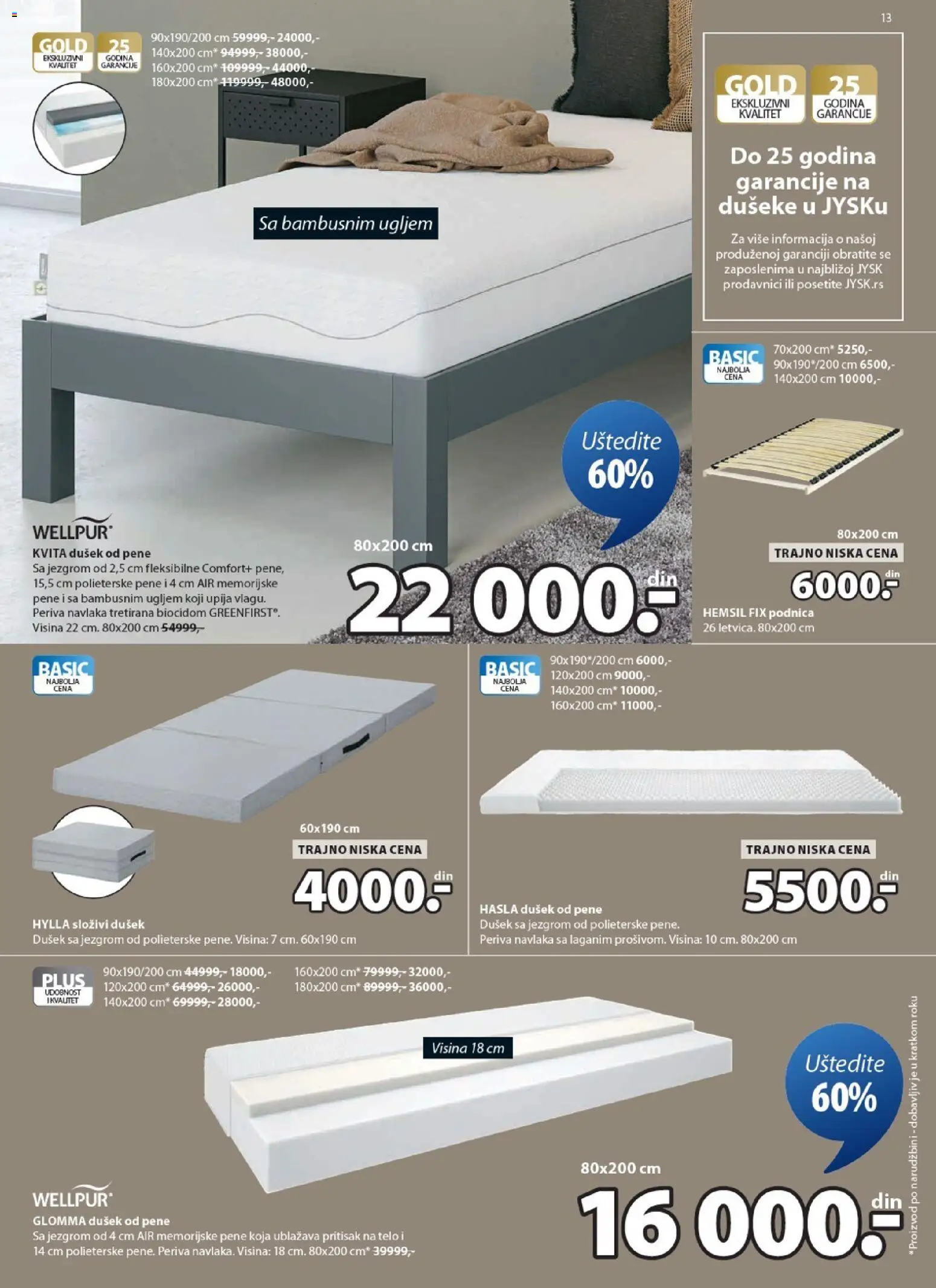 Jysk katalog - važi od 11.03.2026 | Strana: 13 | Proizvode: Dušek