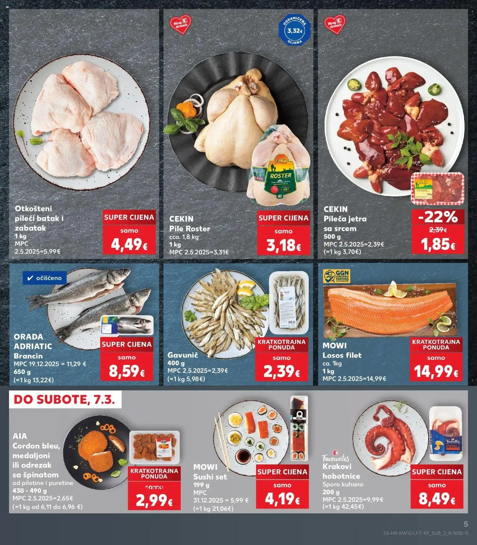 Kaufland katalog | vrijedi od 04.03.2026 | Stranica: 5 | Proizvodi: Sushi, Brancin, Losos