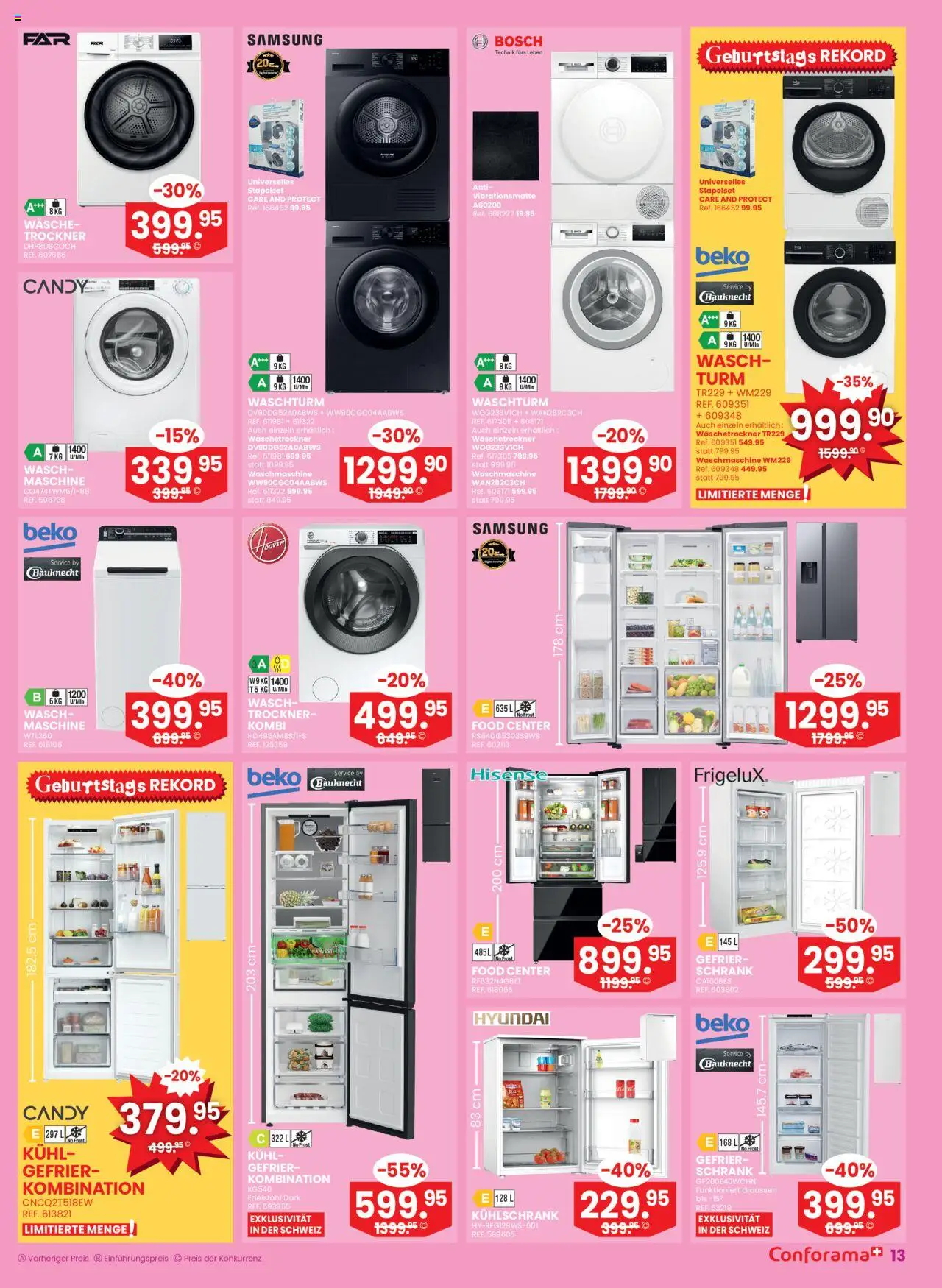 Conforama Aktionen Sofortrabatt – gültig ab 03.09.2025 | Seite: 13 | Produkte: Kühlschrank, Waschmaschine, Bosch, Hisense