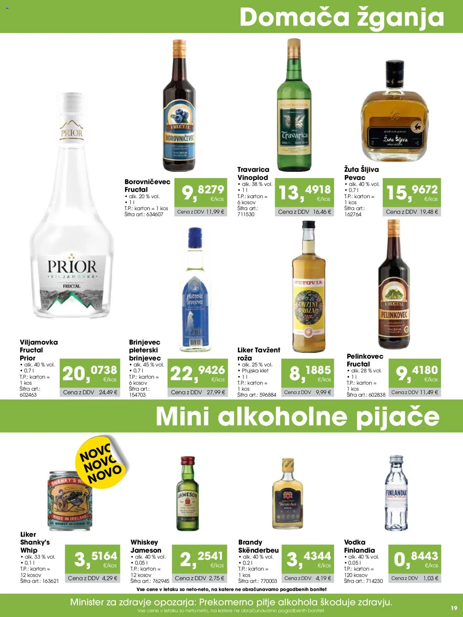 Novi Tuš katalog ponudbe – veljaven od 07.04.2026 | Stran: 19 | Izdelki: Kos, Vodka