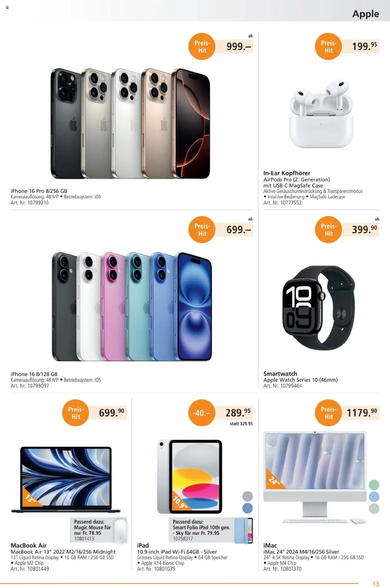 Fust Aktionen ab 23.06.2025 | Seite: 13 | Produkte: Apple, Macbook, Airpods, Ipad