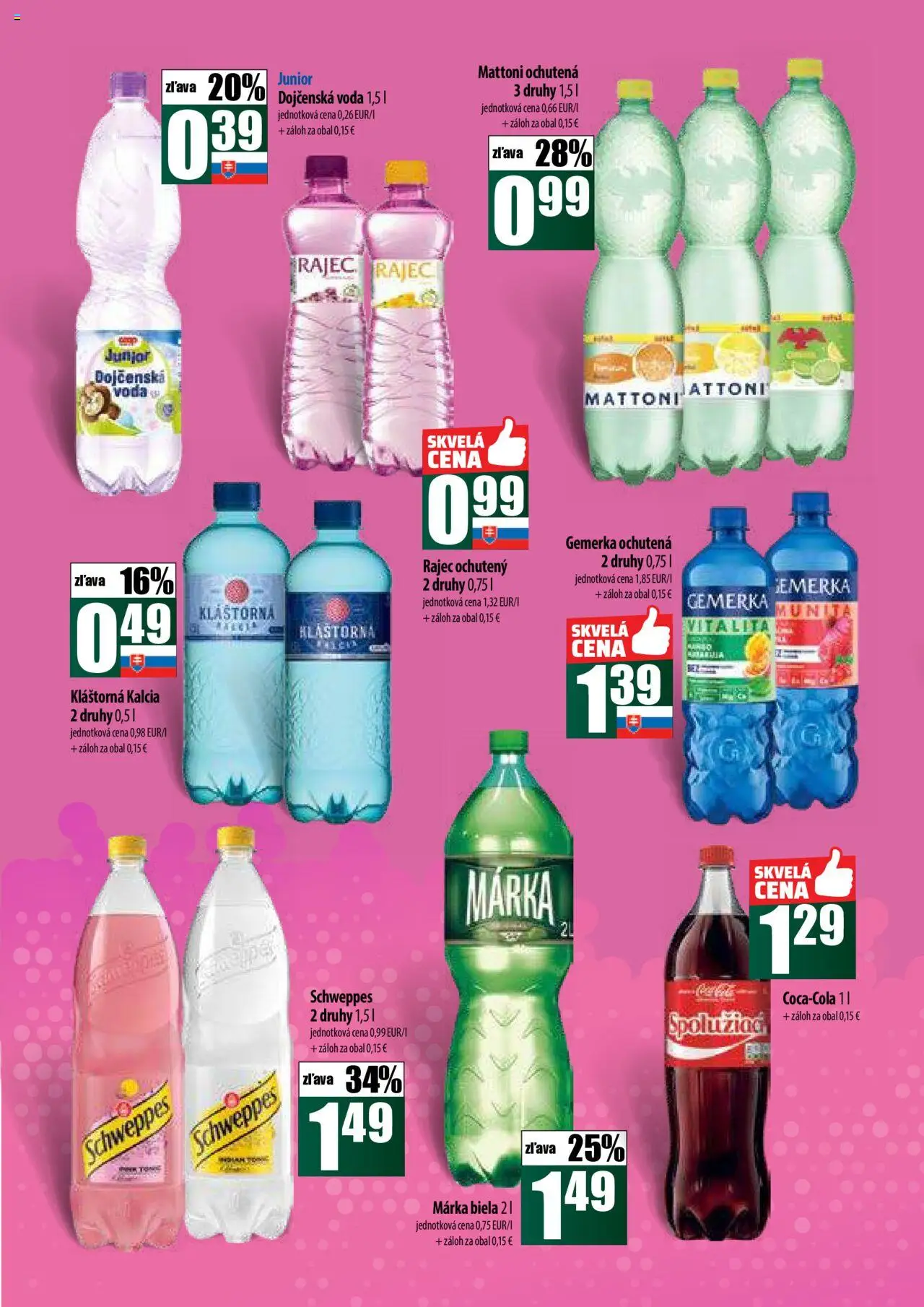 COOP Jednota široká ponuka │ platný od 24.07.2025 | Strana: 44 | Produkty: Rajec, Mattoni, Voda, Gemerka
