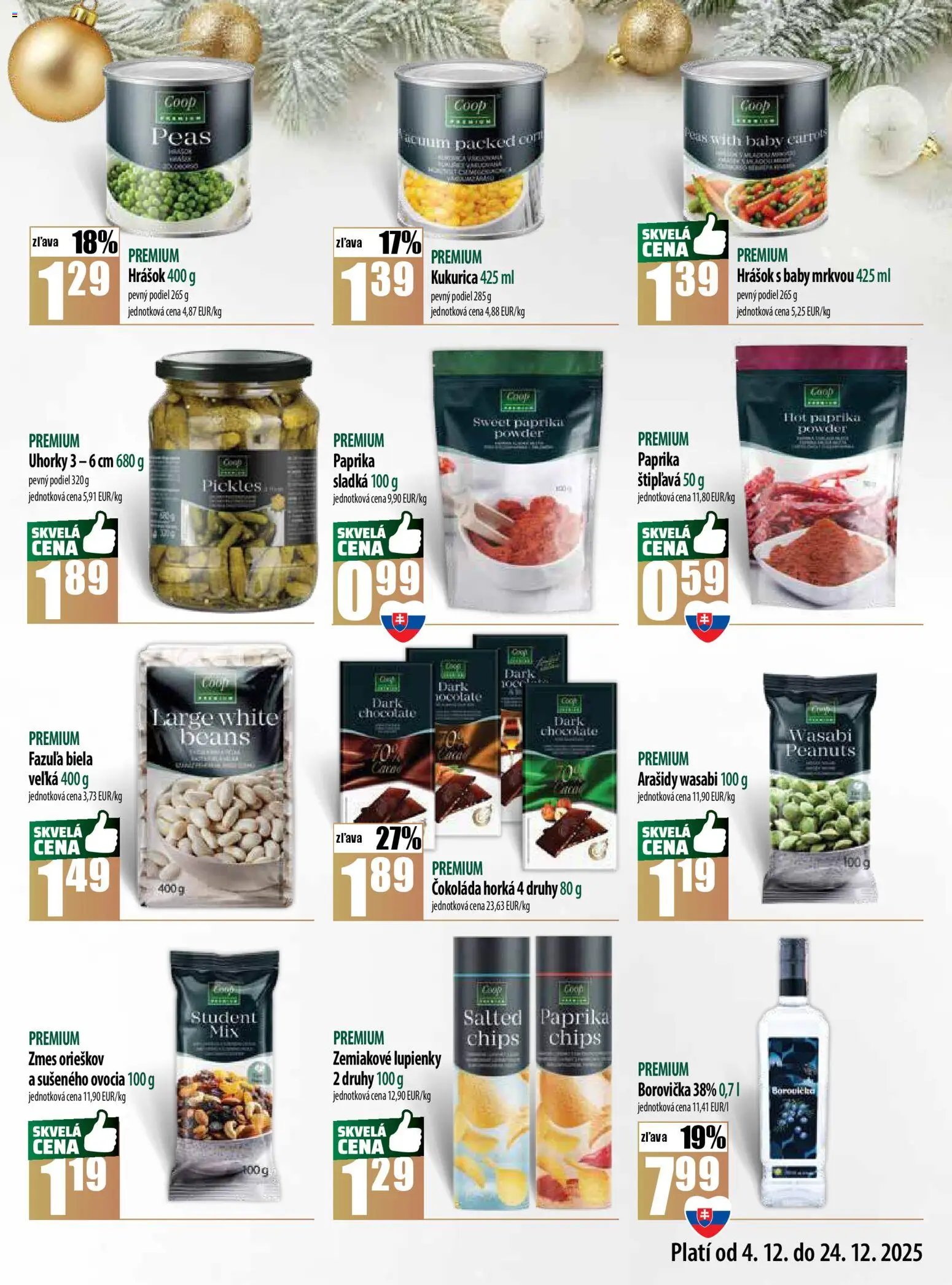 Nové COOP Jednota akcie – leták je platný od 04.12.2025 | Strana: 3 | Produkty: Paprika, Hrášok, Kukurica, Arašidy