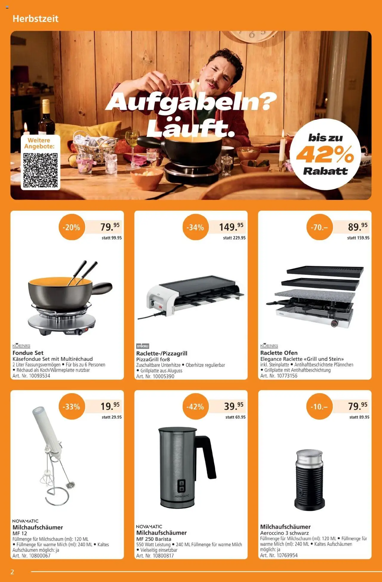 Fust Aktionen – gültig ab 22.09.2025 | Seite: 2 | Produkte: Milch, Fondue, Ofen, Grill