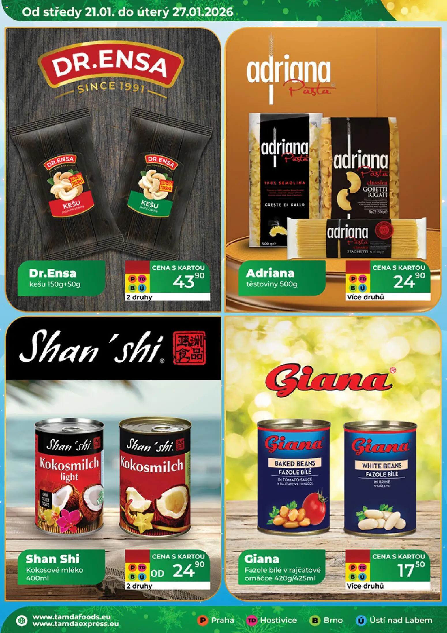 Tamda Foods leták od 21.01.2026 | Strana: 12 | Produkty: Kešu, Kokosové mléko, Mléko, Těstoviny
