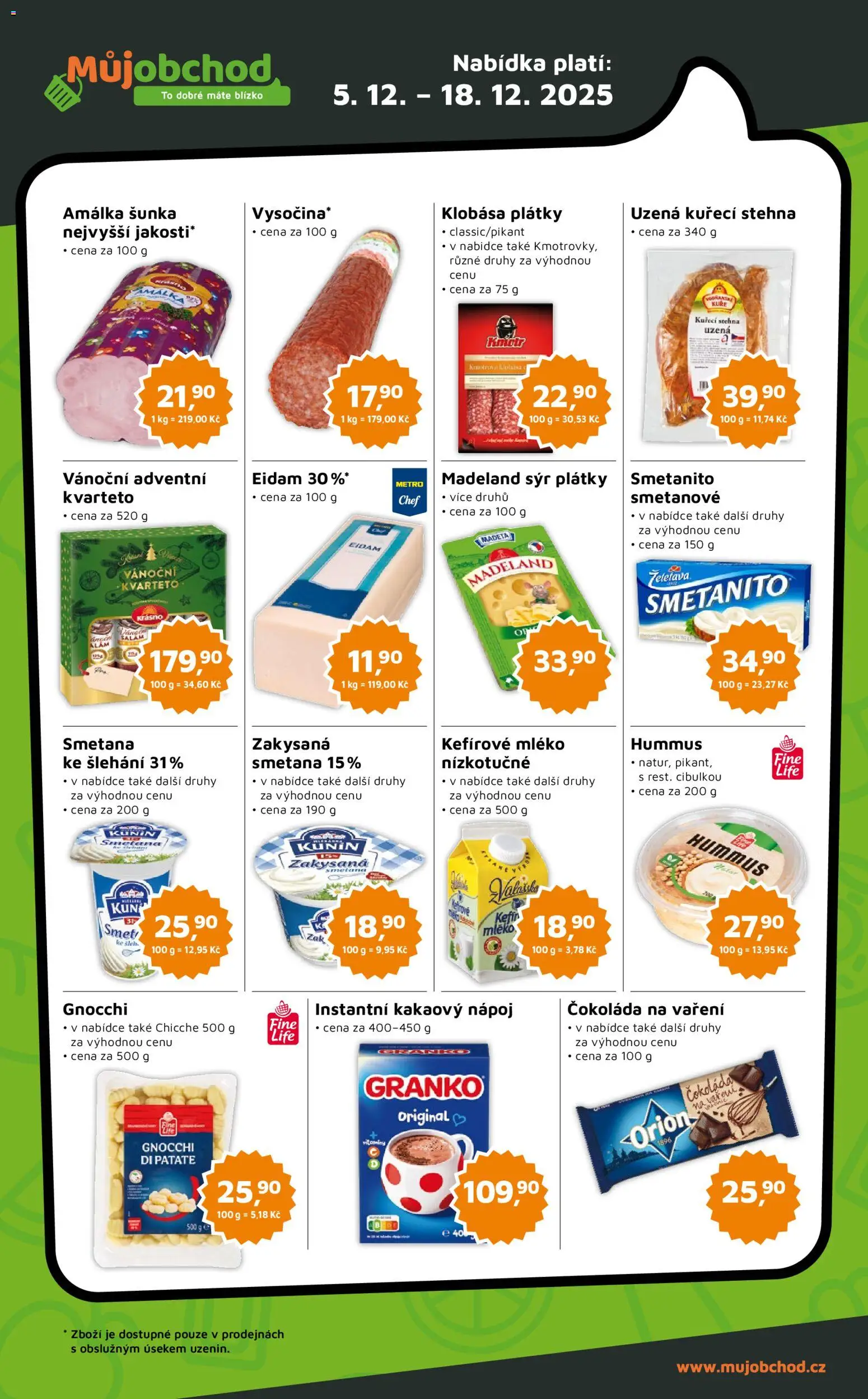 Můj obchod leták - Brand od 05.12.2025 | Strana: 2 | Produkty: Kefír, Uzená kuřecí stehna, Mléko, Čokoláda