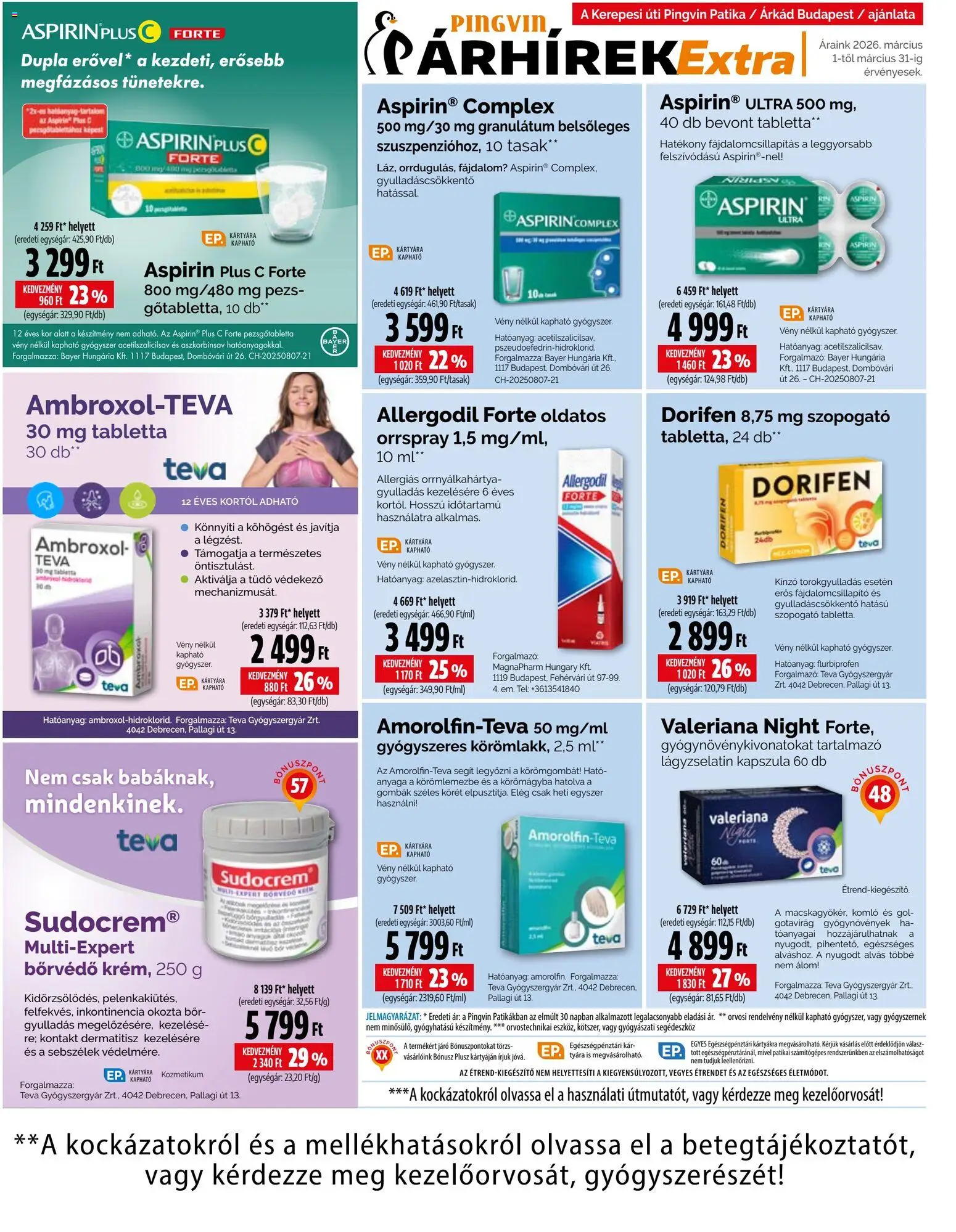 Pingvin Patika akciós ujság - amely érvényes a következő dátumtól: 01.03.2026 | Oldal: 6 | Termékek: Pezsgőtabletta, Bor