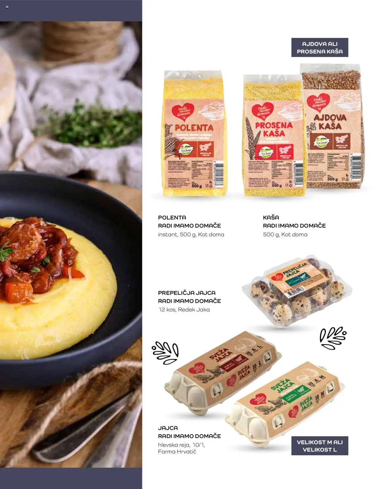 Novi Mercator katalog ponudbe – veljaven od 07.03.2024 | Stran: 23 | Izdelki: Jajca, Polenta