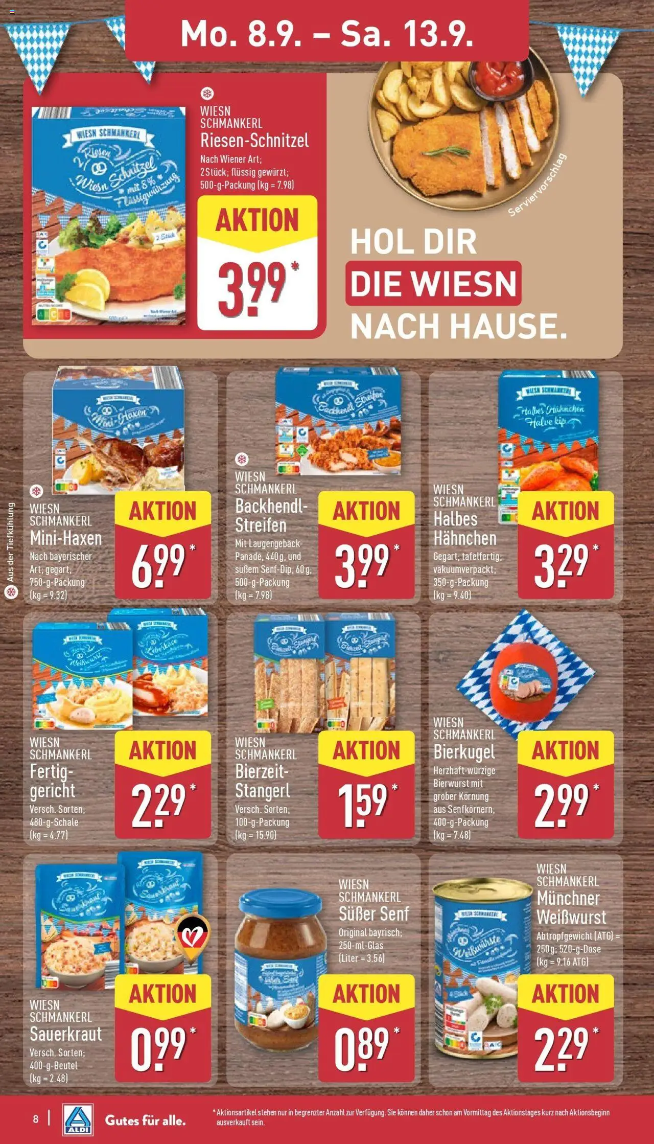 Aldi Prospekt Hildburghausen – gültig ab 07.09.2025 | Seite: 12 | Produkte: Hahnchen, Weißwurst, Schnitzel