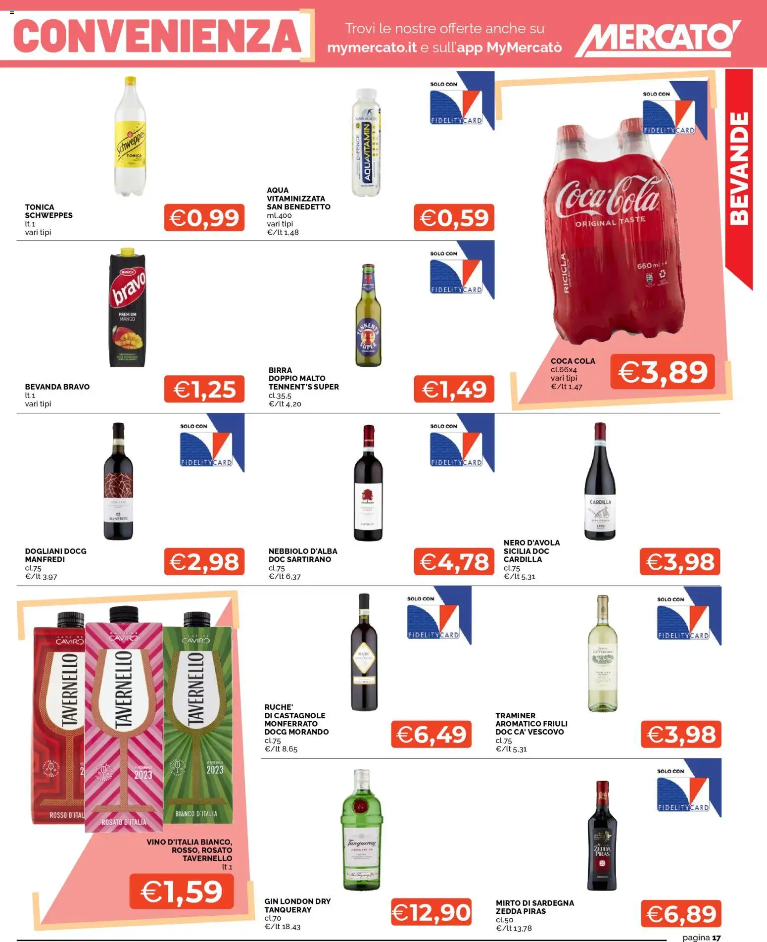 Volantino Mercatò del 18.11.2025 | Pagina: 17 | Prodotti: Tennent's, Birra, Gin, Vino