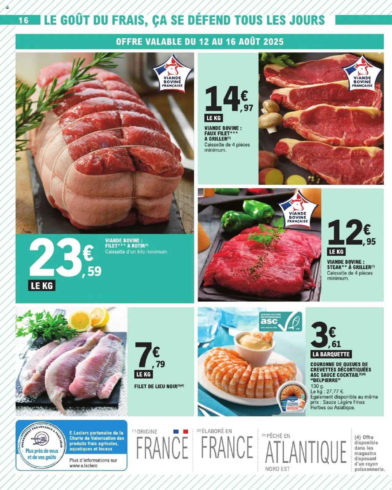  | Page: 16 | Produits: Pêche, Crevettes, Viande, Viande bovine