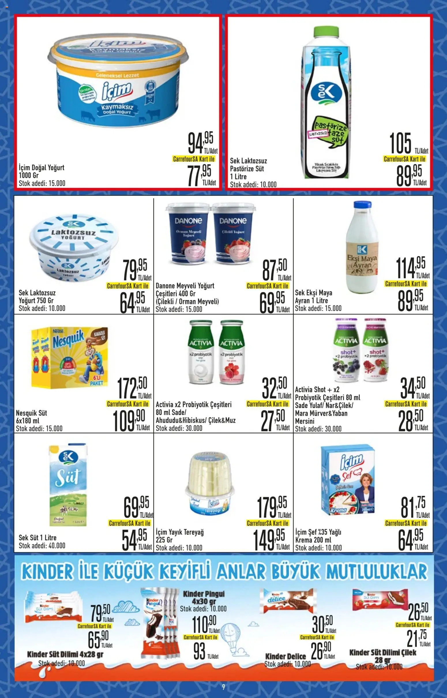 CarrefourSA Katalog - 26.02.2026 tarihinden itibaren geçerlidir | Sayfa: 9 | Ürünler: Meyveli yoğurt, Süt, Yoğurt, Krema