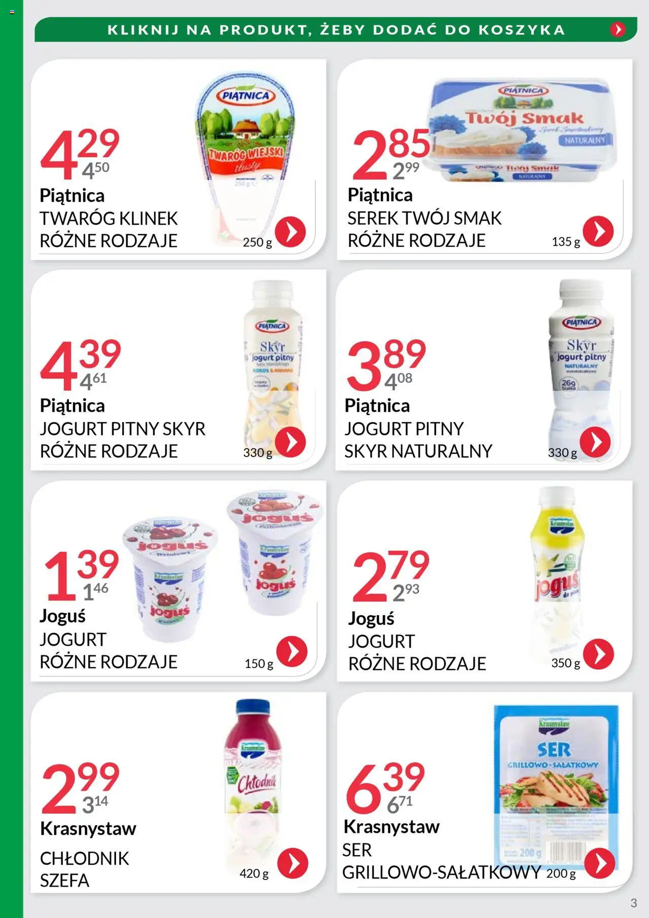 Eurocash Gazetka - Oferta Handlowa MR Południowy Wschód od 09.06.2025 | Strona: 3 | Produkty: Serek Twój Smak, Jogurt pitny, Ser, Twaróg