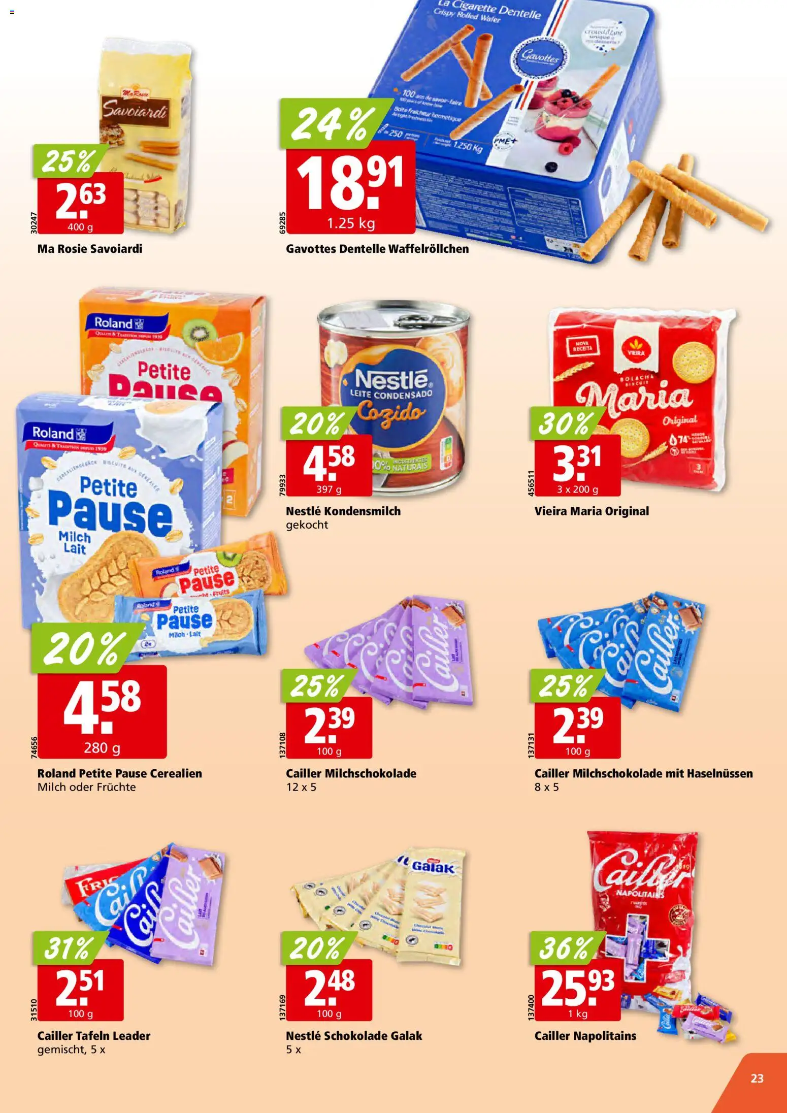 Aligro Aktionen Schlieren, Gossau SG, Frauenfeld, Rapperswil-Jona, Sargans, Bern, Brüttisellen, Pratteln, Emmen, Spreitenbach – gültig ab 27.12.2025 | Seite: 23 | Produkte: Milch, Schokolade, Früchte