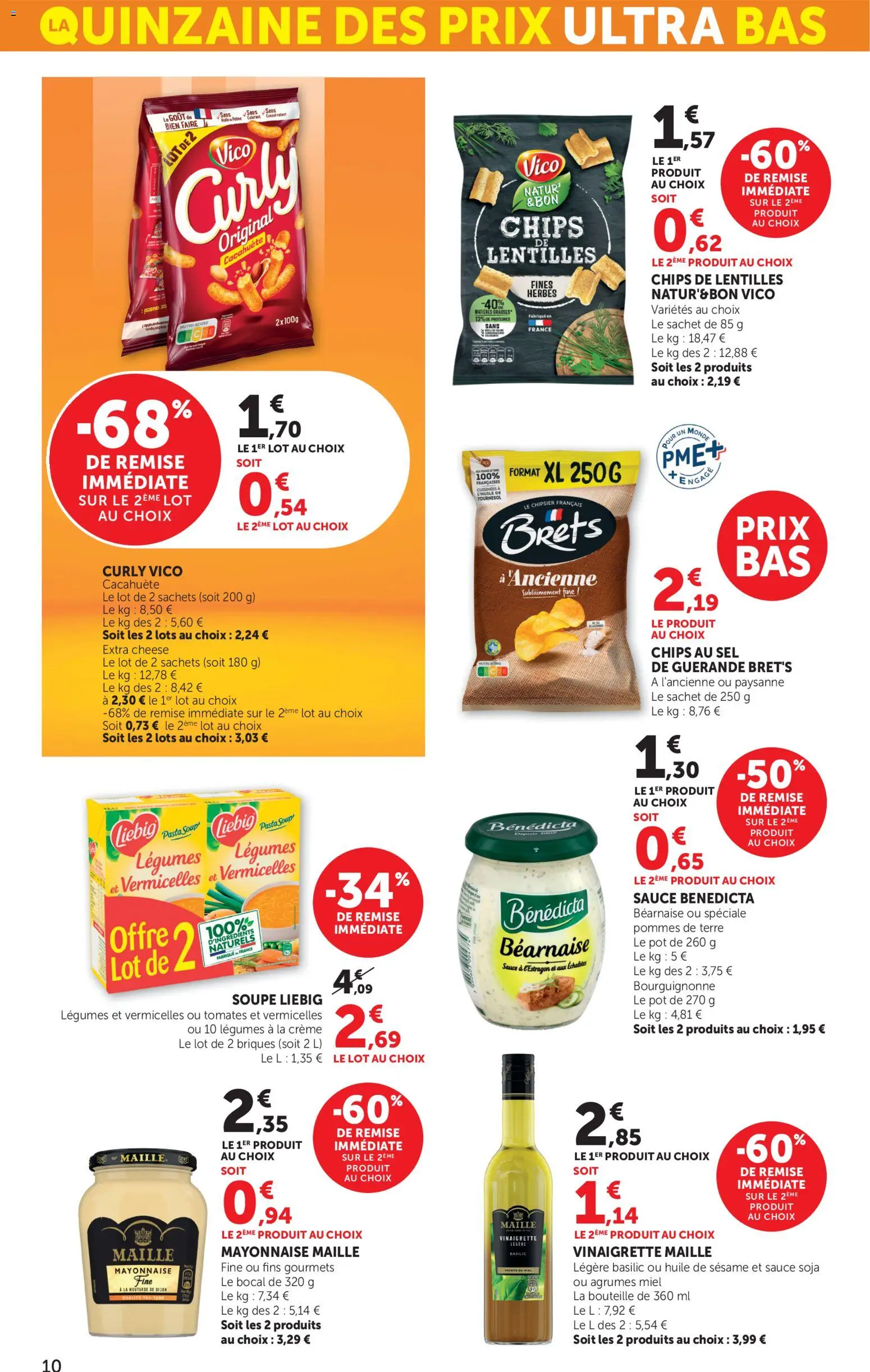 {H1} | Page: 10 | Produits: Soupe, Sel, Pommes, Chips