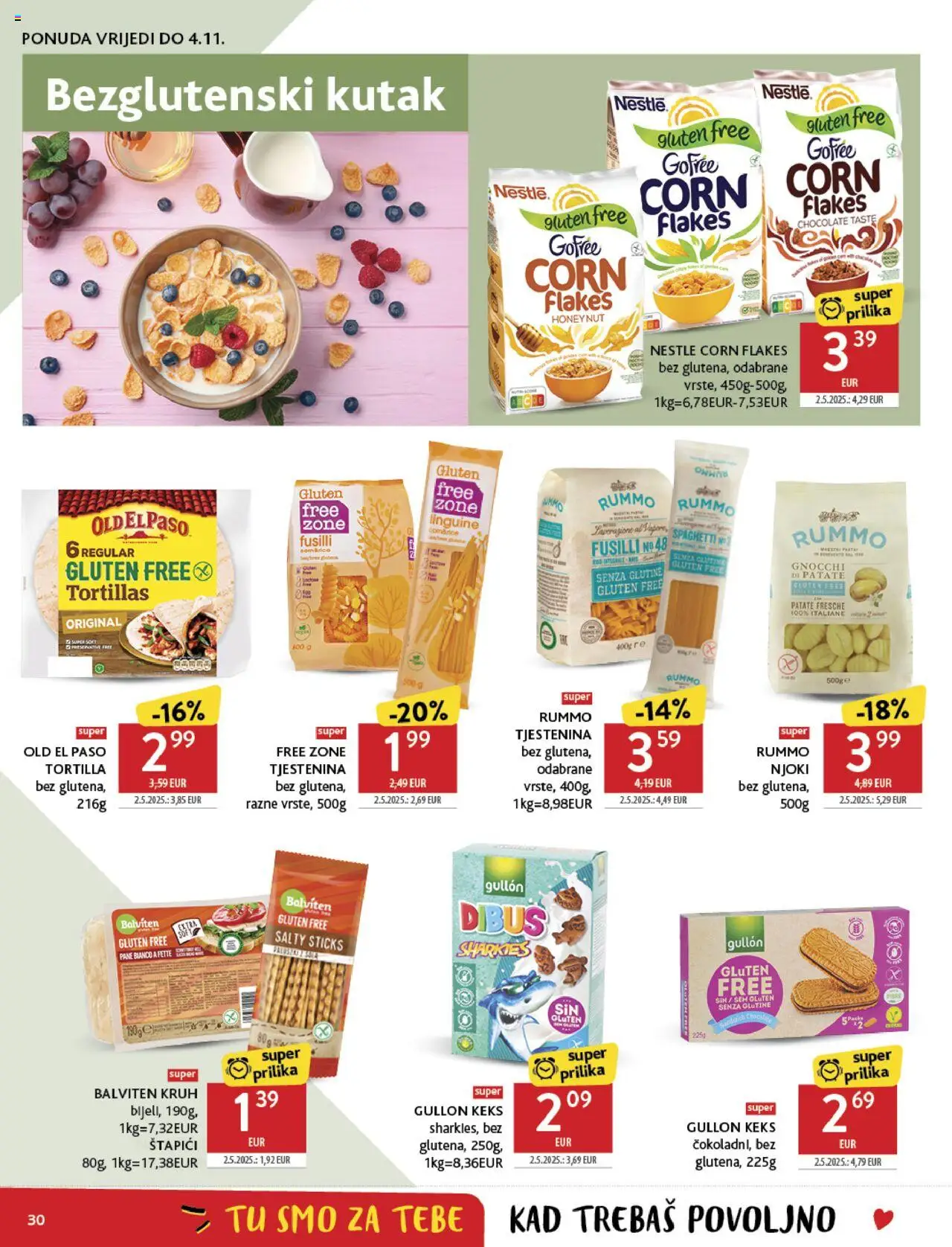 Konzum katalog | vrijedi od 22.10.2025 | Stranica: 30 | Proizvodi: Kruh, Njoki, Tjestenina, Štapići