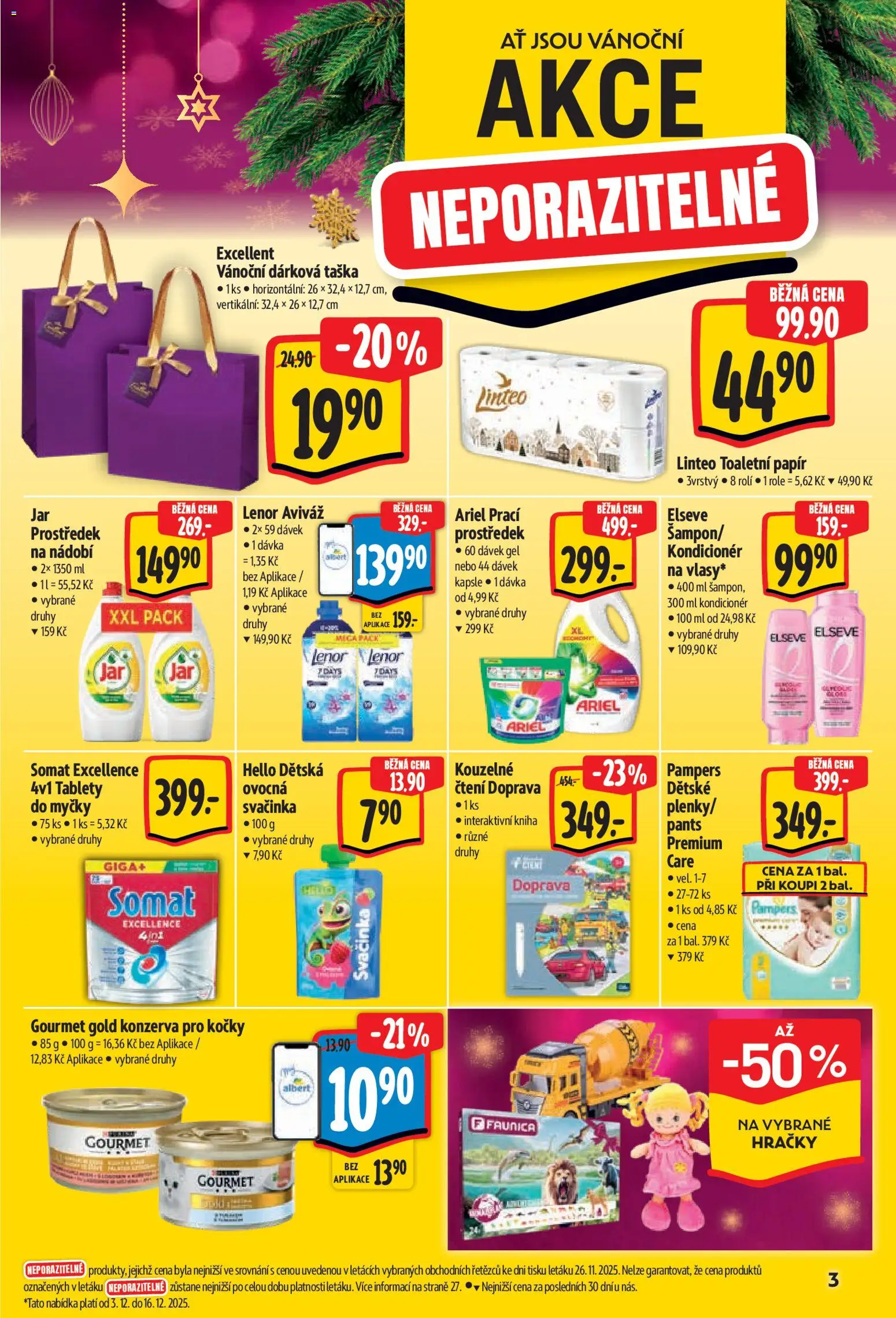 Albert leták - Hypermarket od 03.12.2025 | Strana: 7 | Produkty: Toaletní papír, Taška, Hračky, Pants