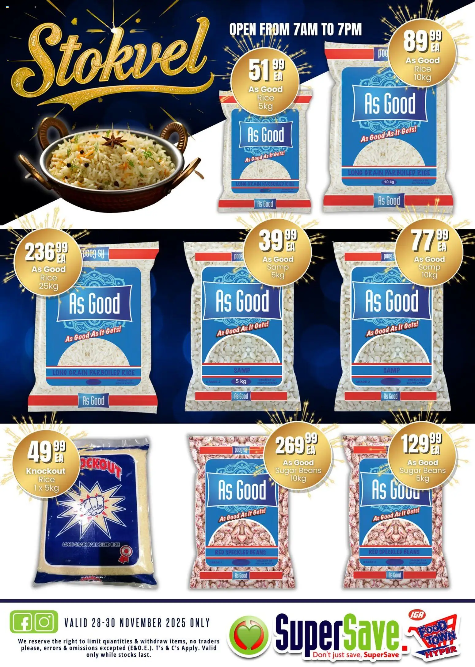 New Super Save catalogue – valid from 28.11.2025 | Page: 19 | Products: Beans, Rice, Sugar