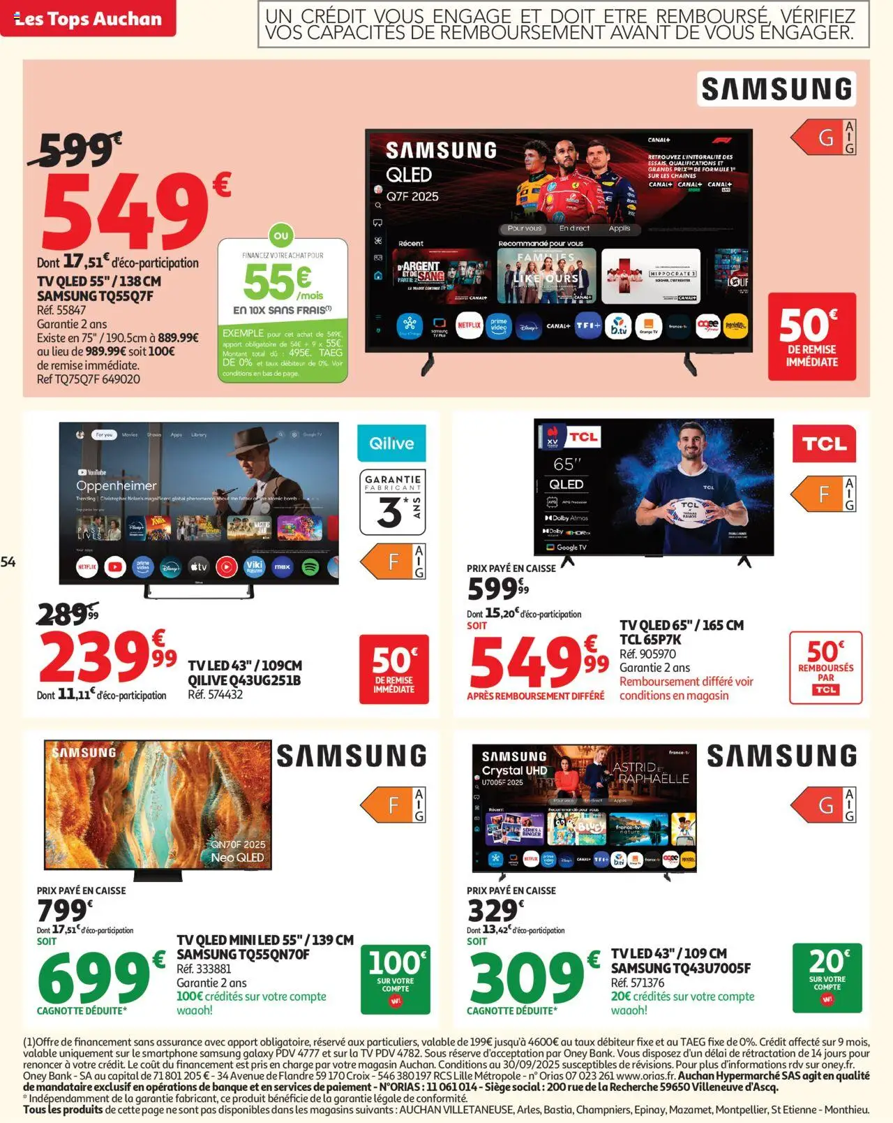 {H1} | Page: 54 | Produits: Smartphone, Orange, TV led, Thé
