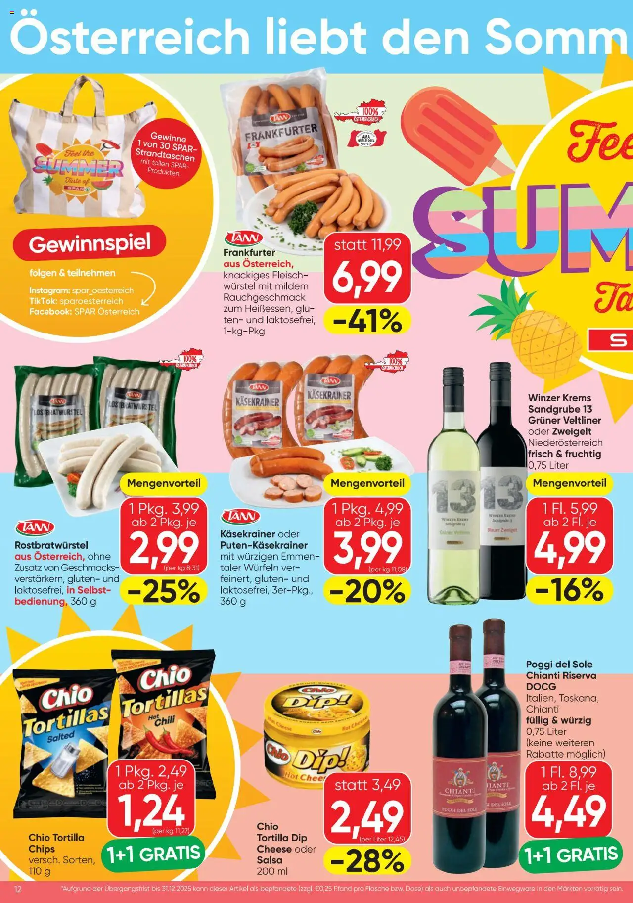Spar Flugblatt gültig ab 31.07.2025 | Seite: 12 | Produkte: Chips