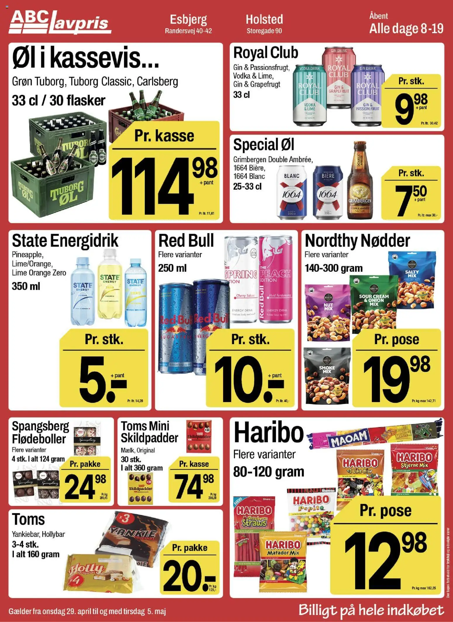 Abc Lavpris tilbudsavis – gyldig fra 29.04.2026 | Side: 12 | Produkter: Øl, Nødder, Vodka, Cherry