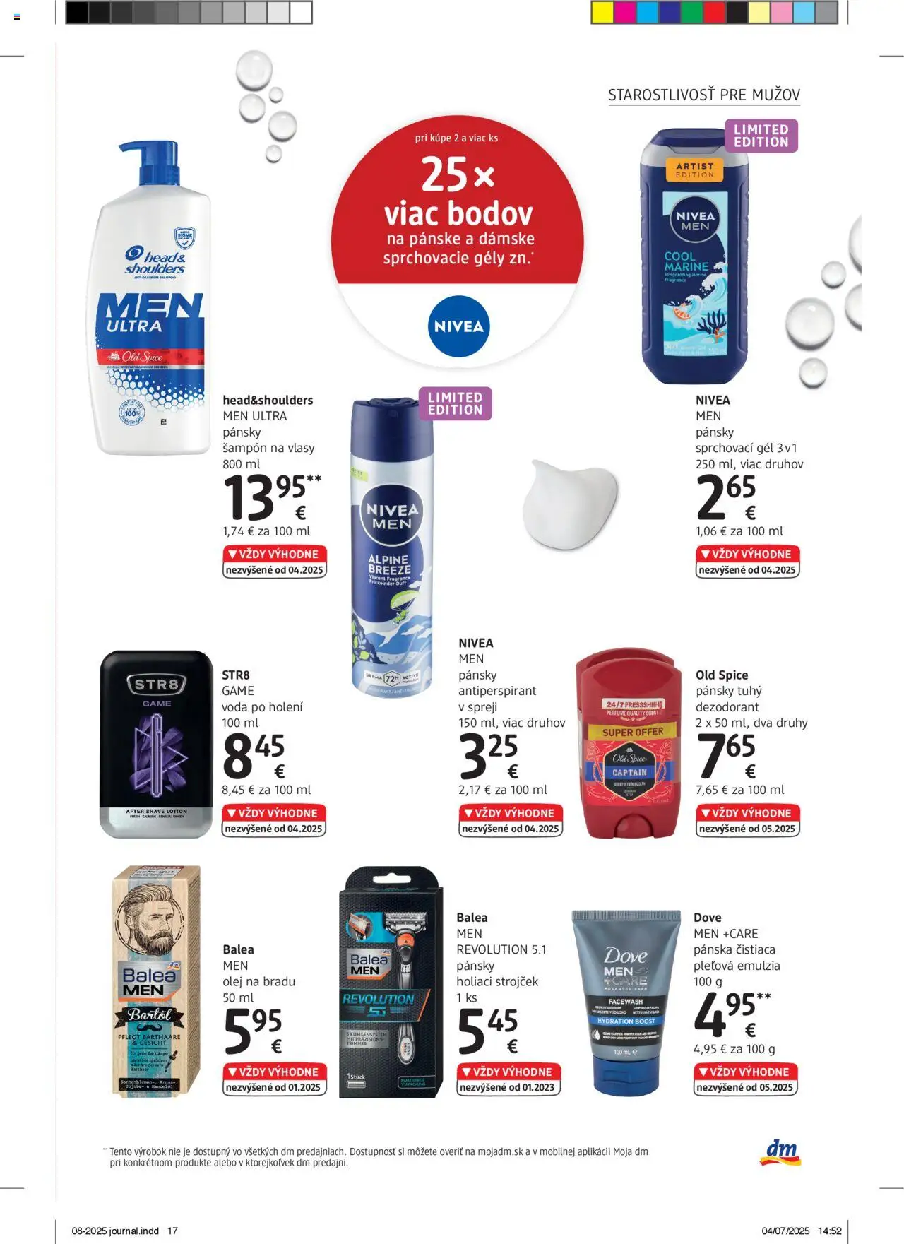 dm drogerie Journal august 2025 │ platný od 01.08.2025 | Strana: 17 | Produkty: Strojček, Holiaci strojček, Old Spice, Voda
