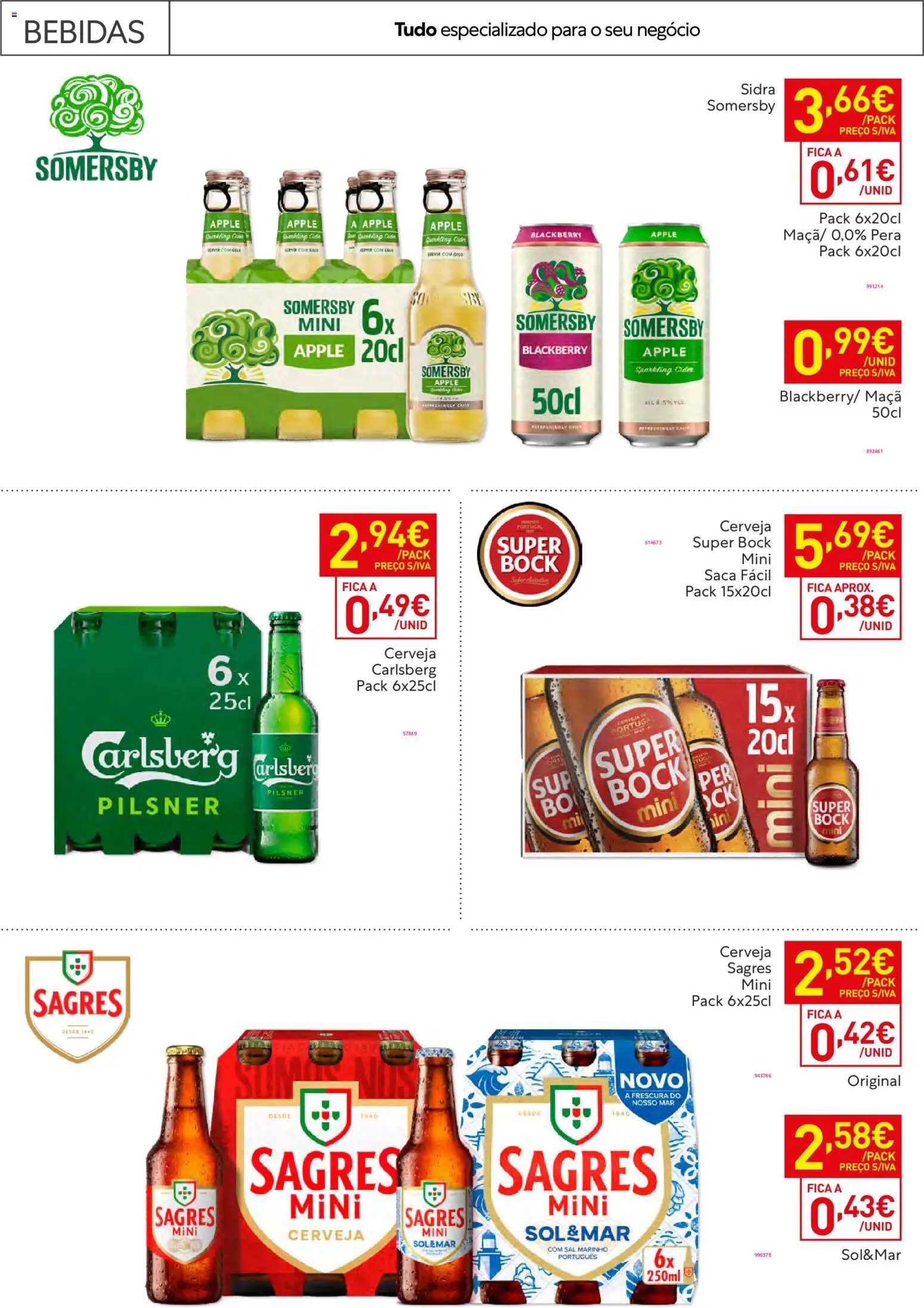 Recheio Horeca │ válido de 17.02.2026 | Página: 22 | Produtos: Super bock, Sal, Maça, Somersby