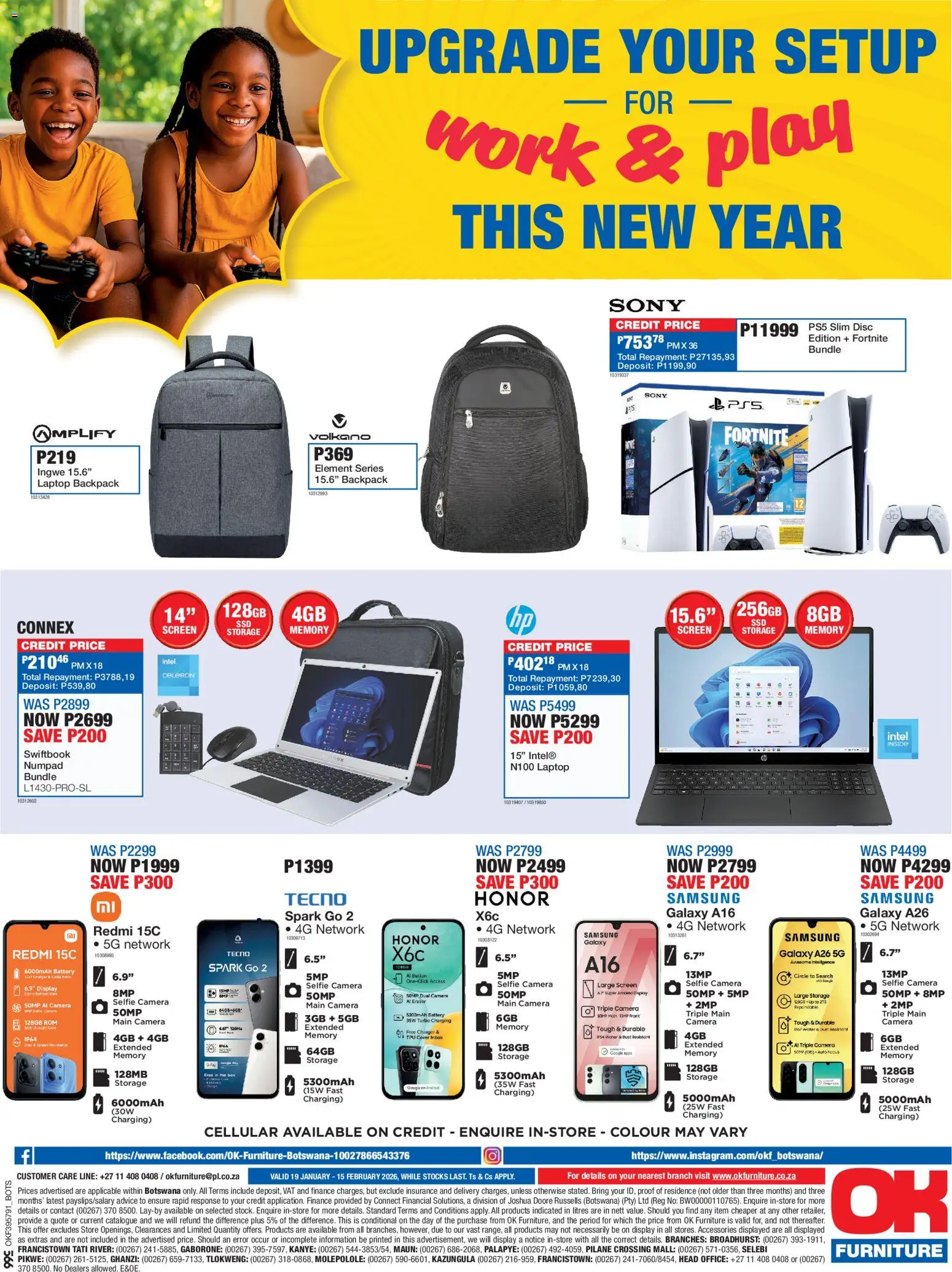 New OK Furniture catalogue – valid from 19.01.2026 | Page: 12 | Products: Camera, Backpack, Laptop, Box