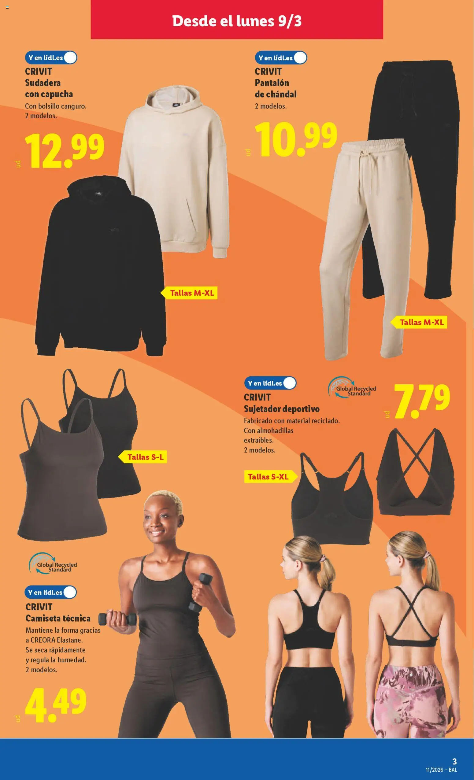 Lidl folleto de bazar │ válido desde el 09.03.2026 | Página: 7 | Productos: Sudadera, Pantalón de chándal