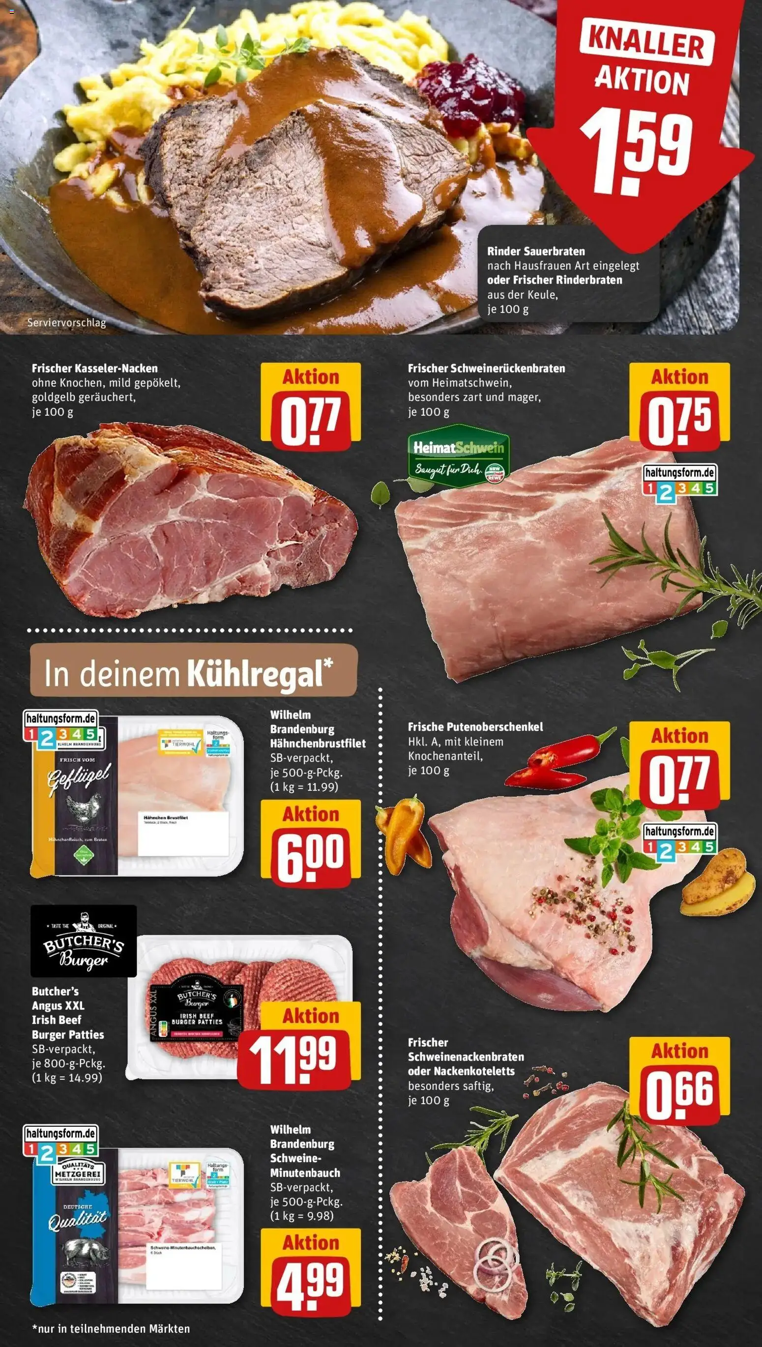 Rewe prospekt Bochum	 – gültig ab 16.02.2026 | Seite: 8 | Produkte: Rinderbraten, Hahnchen, Burger