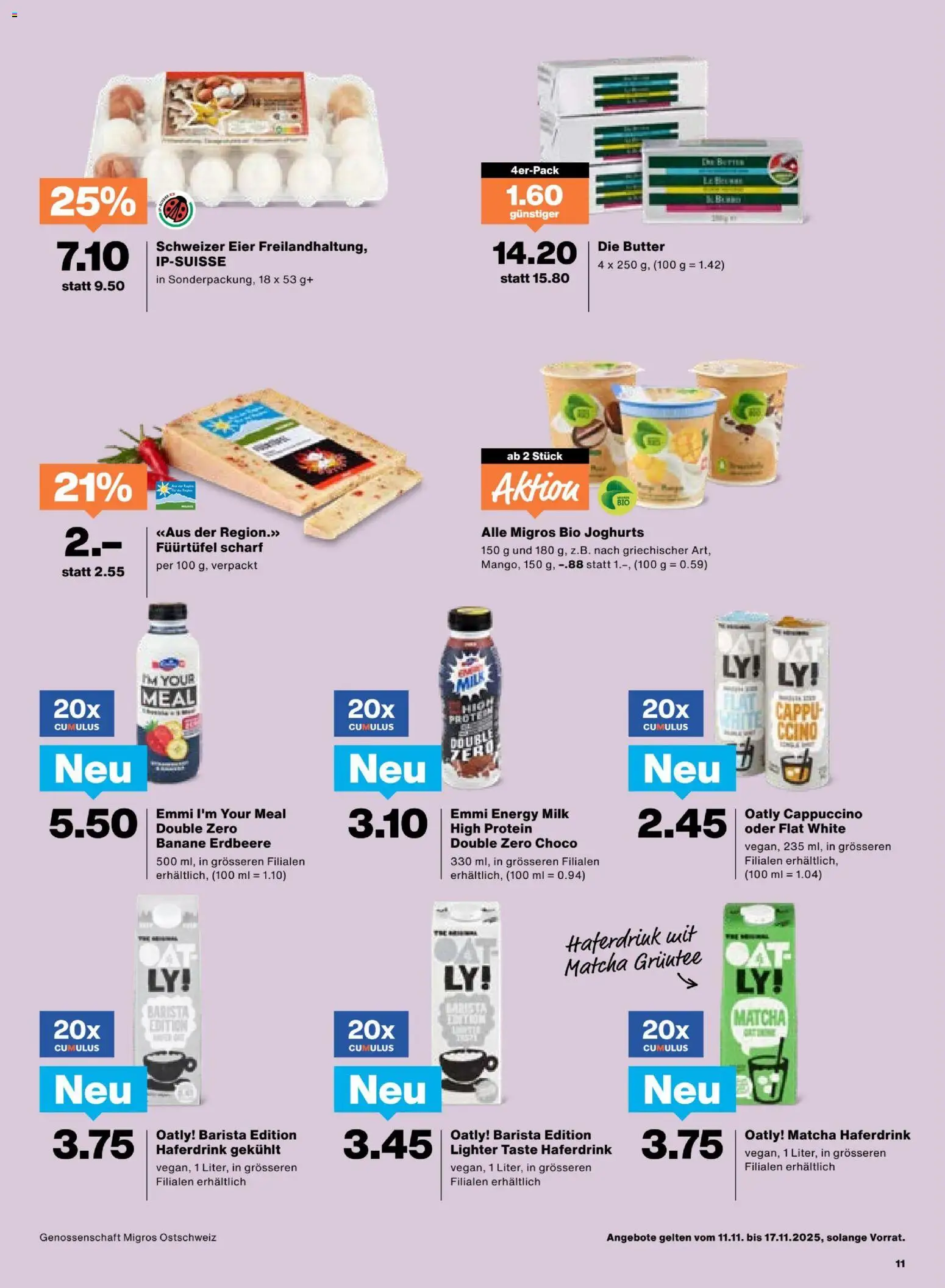 Migros Aktionen – gültig ab 11.11.2025 | Seite: 11 | Produkte: Butter, Eier