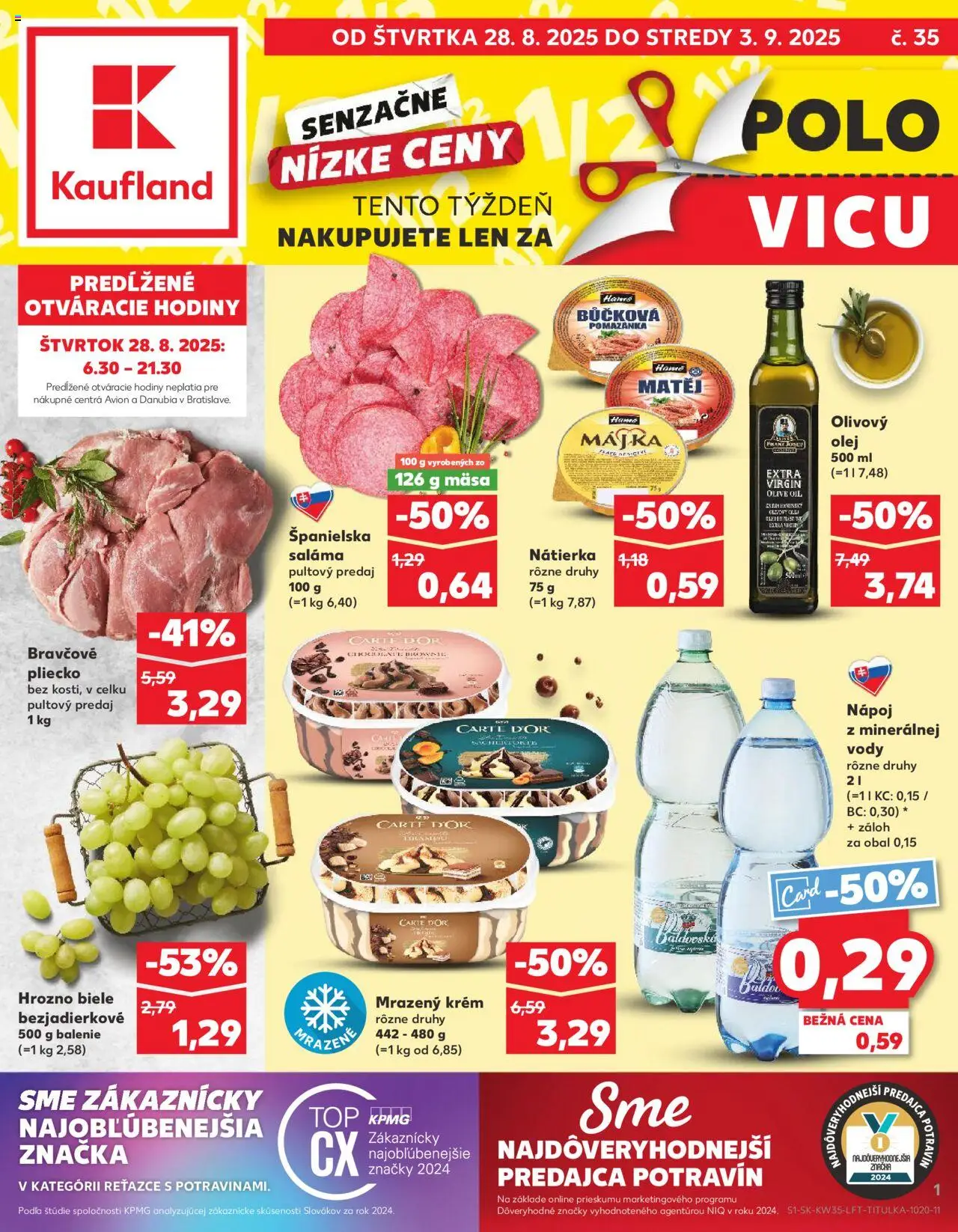 Kaufland SK akciós ujság - amely érvényes a következő dátumtól: 28.08.2025 | Oldal: 1