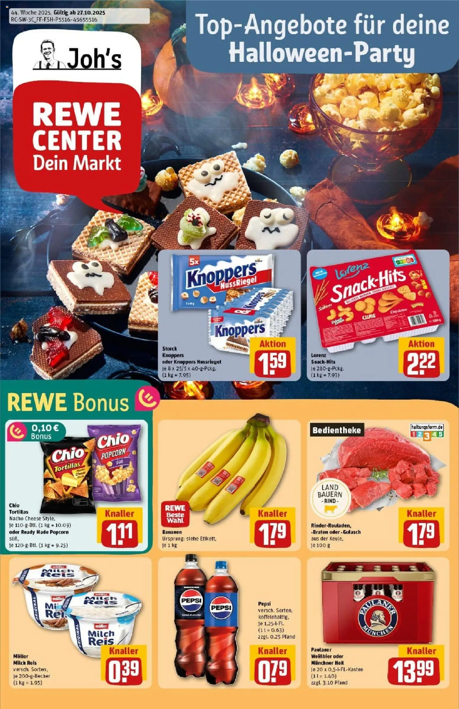 Rewe prospekt Mannheim	 – gültig ab 26.10.2025 | Seite: 1 | Produkte: Milch, Weißbier, Bananen, Pepsi