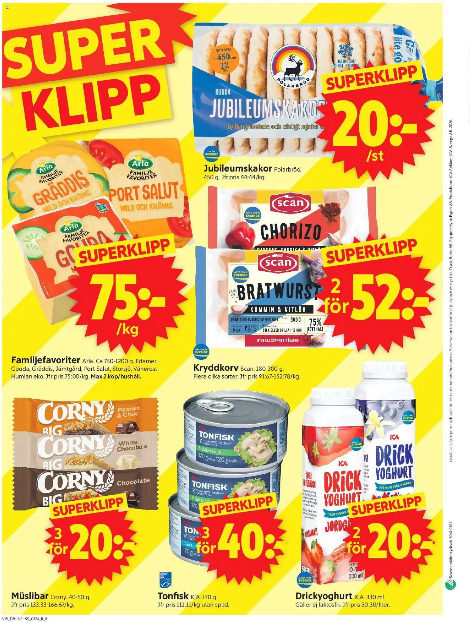 ICA Supermarket reklamblad aktuell från 06.04.2026 | Sida: 10 | Produkter: Galler, Mjölk, Yoghurt, Olja