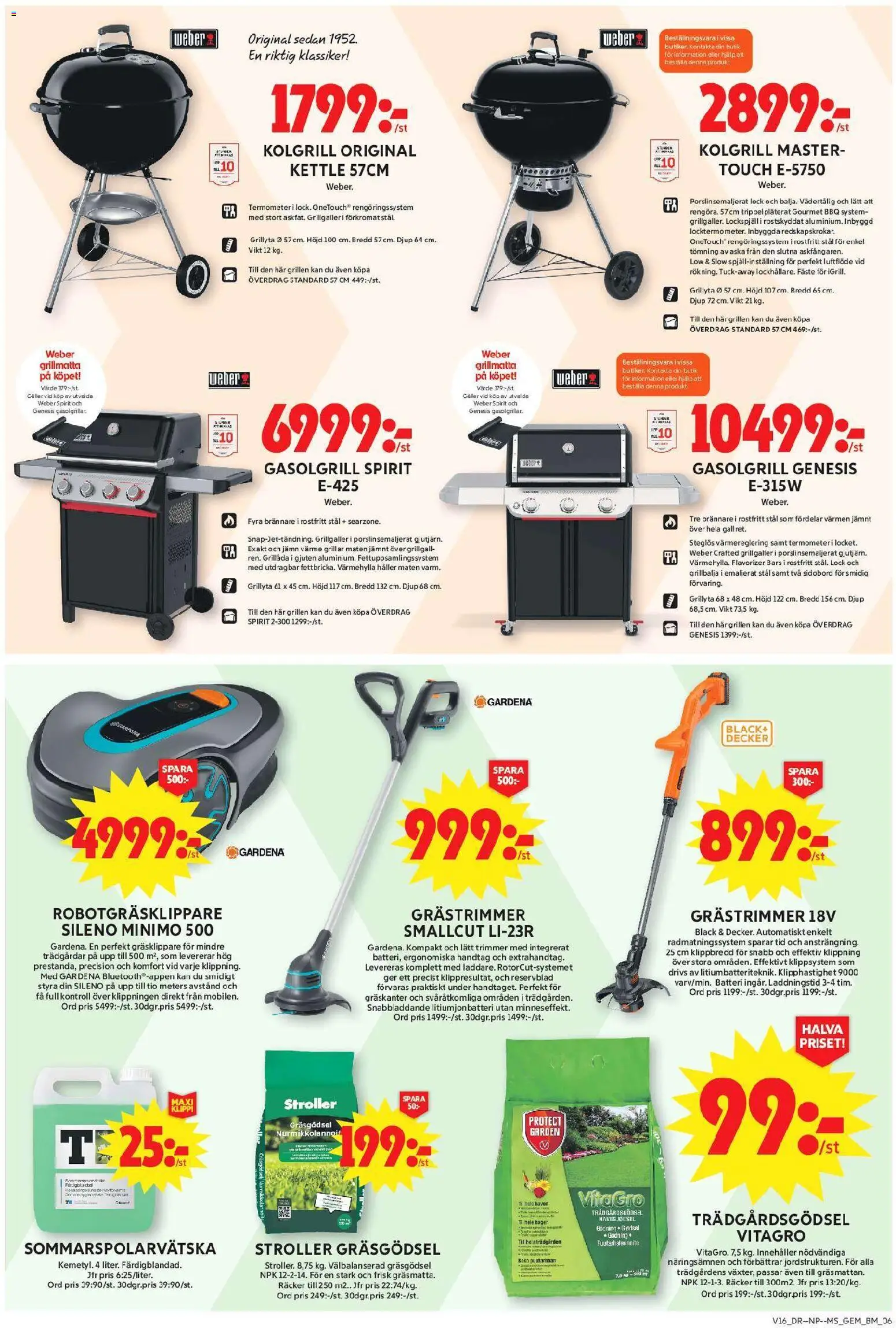 ICA Maxi reklamblad aktuell från 13.04.2026 | Sida: 9 | Produkter: Trimmer, Robotgräsklippare, Kolgrill, Batteri