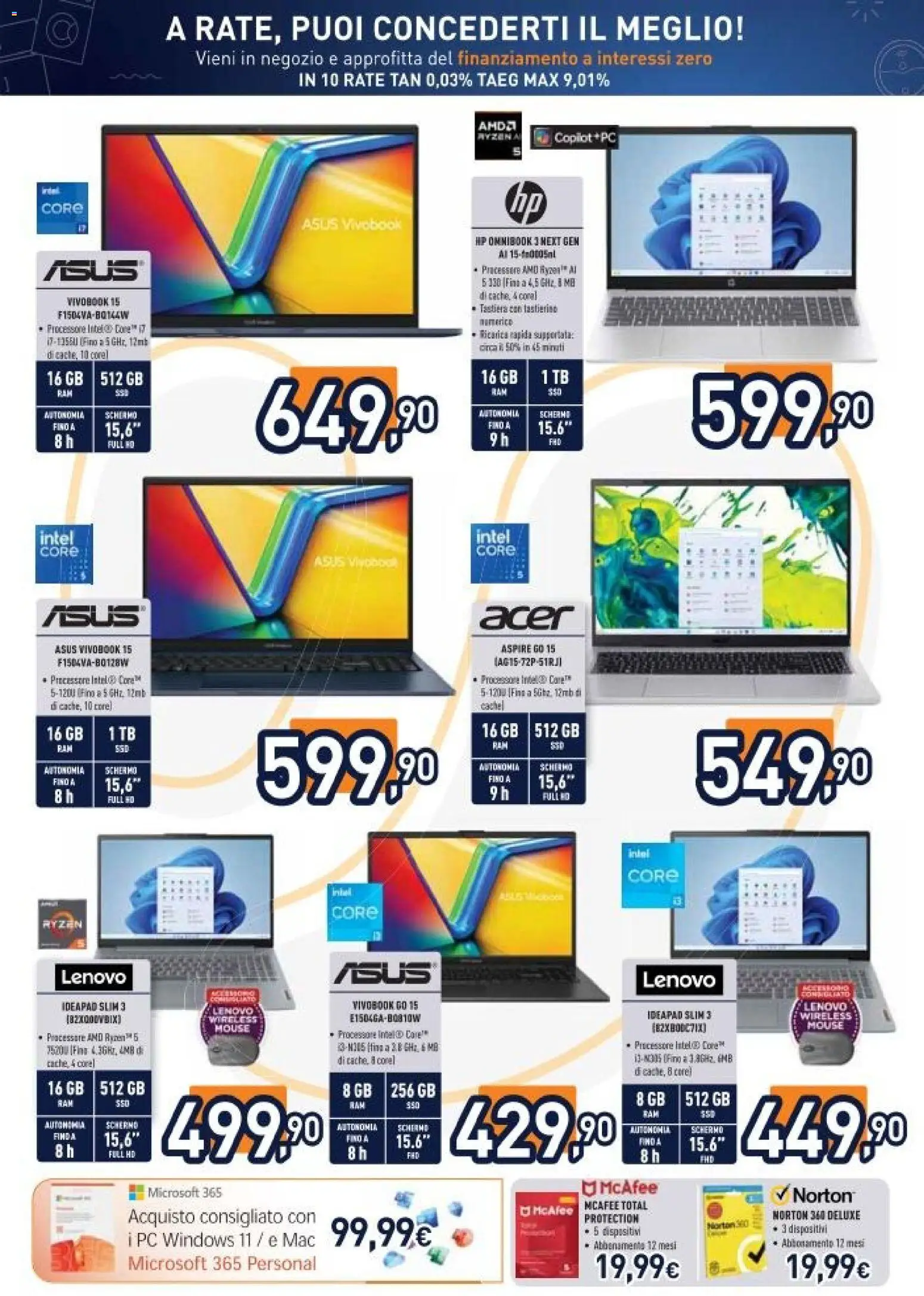 Volantino Unieuro del 03.04.2026 | Pagina: 33 | Prodotti: Schermo, PC, Mouse, Tastiera