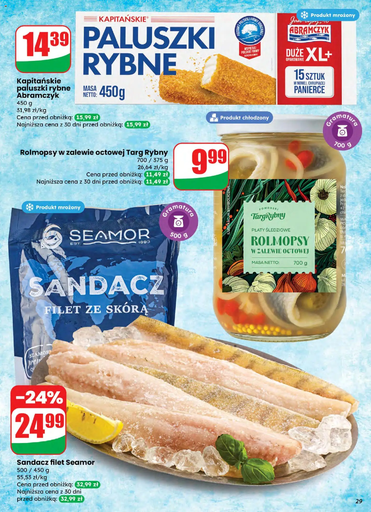 Dino Gazetka od 05.11.2025 | Strona: 29 | Produkty: Sandacz, Paluszki rybne, Paluszki