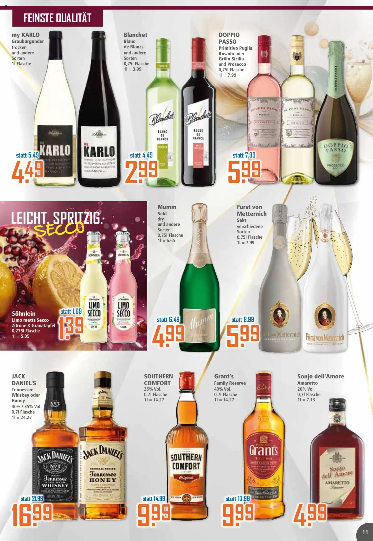 Klaas & Kock Prospekt 	 – gültig ab 26.01.2026 | Seite: 11 | Produkte: Furst von metternich, Granatapfel, Prosecco, Whiskey