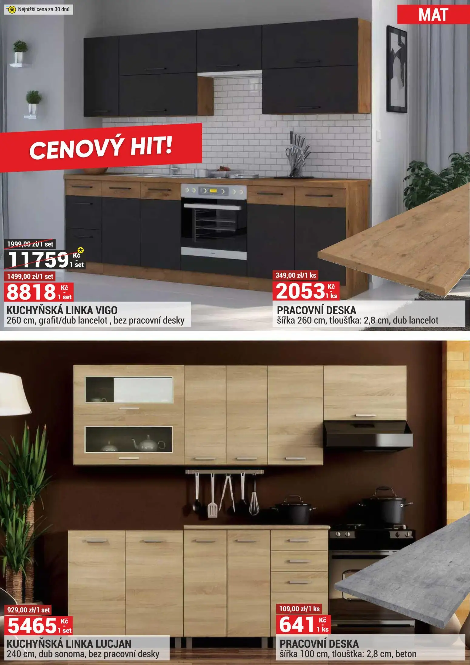 Merkury Market leták od 01.04.2026 | Strana: 14 | Produkty: Kuchyňská linka, Pracovní deska, Desky