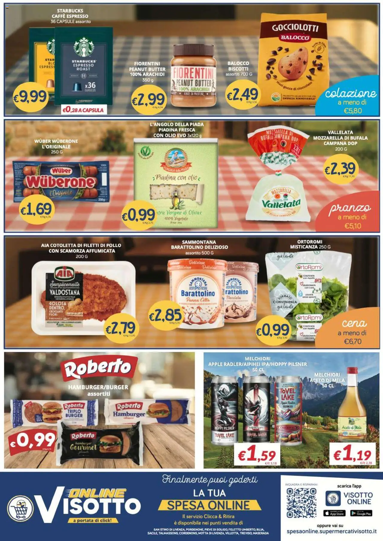 Volantino Visotto del 13.08.2025 | Pagina: 8 | Prodotti: Pollo, Biscotti, Piadina, Hamburger