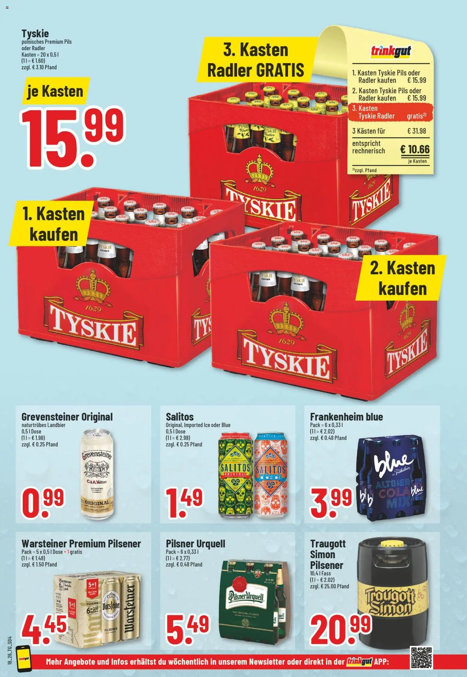 Trinkgut Prospekt 	 – gültig ab 27.04.2026 | Seite: 4 | Produkte: Pils, Radler, Pilsner urquell, Warsteiner