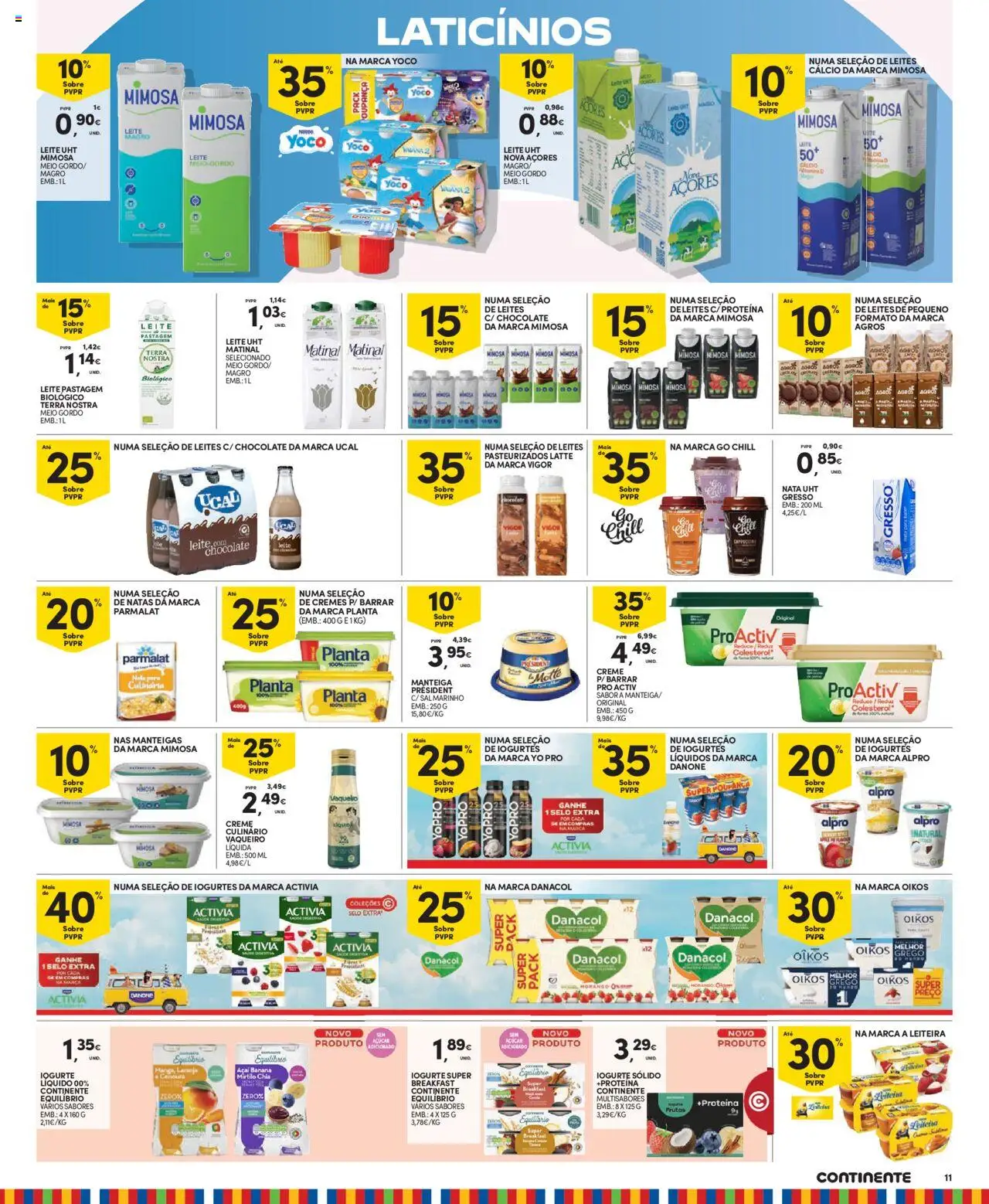 Continente folheto Madeira │ válido de 19.08.2025 | Página: 11 | Produtos: Leite, Cenoura, Creme, Natas