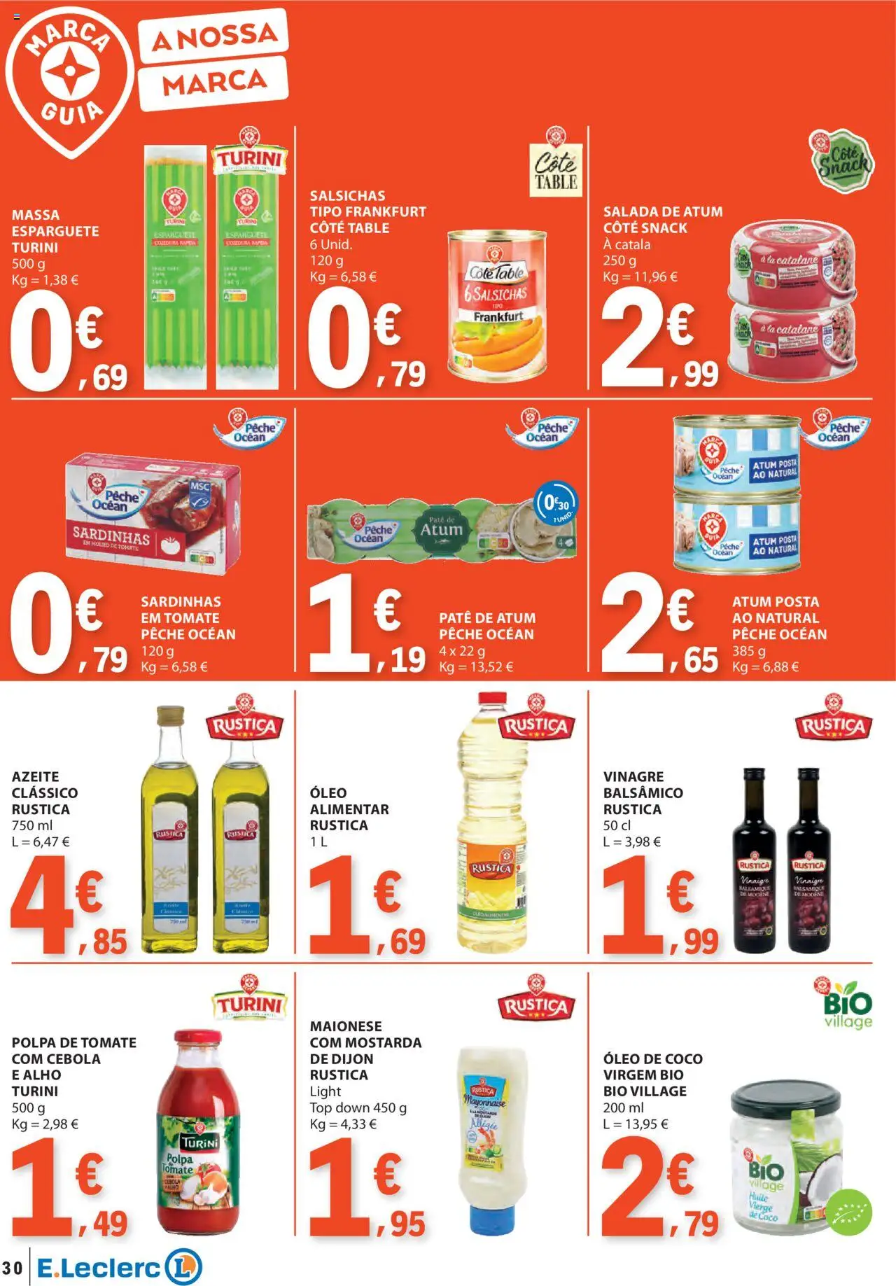 E.Leclerc - Folheto Semanal │ válido de 03.07.2025 | Página: 30 | Produtos: Molho de tomate, Vinagre balsâmico, Cebola, Sardinhas