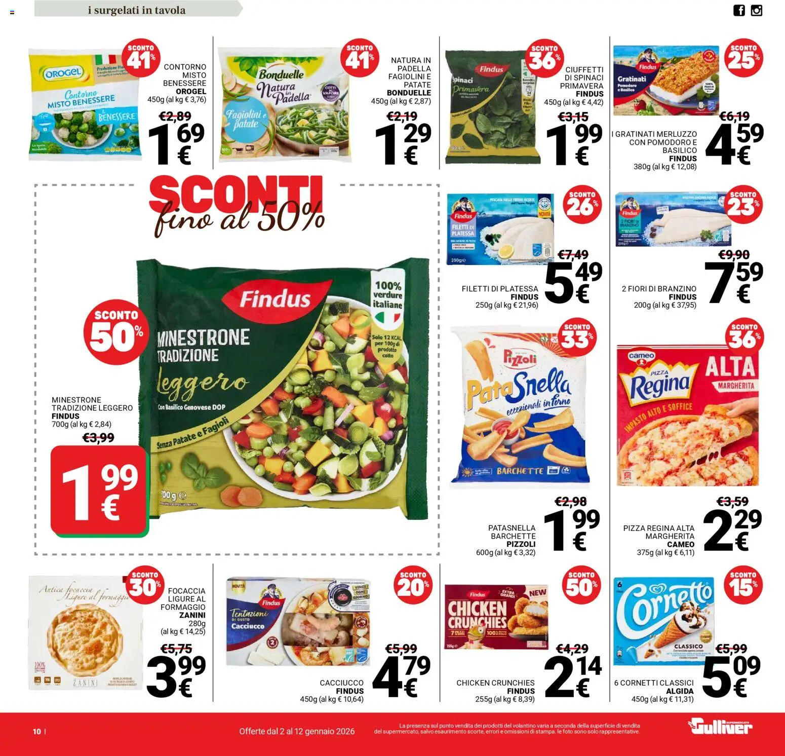 Volantino Gulliver del 02.01.2026 | Pagina: 10 | Prodotti: Focaccia, Basilico, Forno, Fagiolini