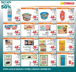 Anteprima del volantino LATTE UHT ACCADI GRANAROLO, senza lattosio 1% di grassi, senza grassi 1 l valido a partire dal 22.10.2025 | Pagina: 2 | Prodotti: Minestrone, Tagliatelle, Gamberi, Pesca