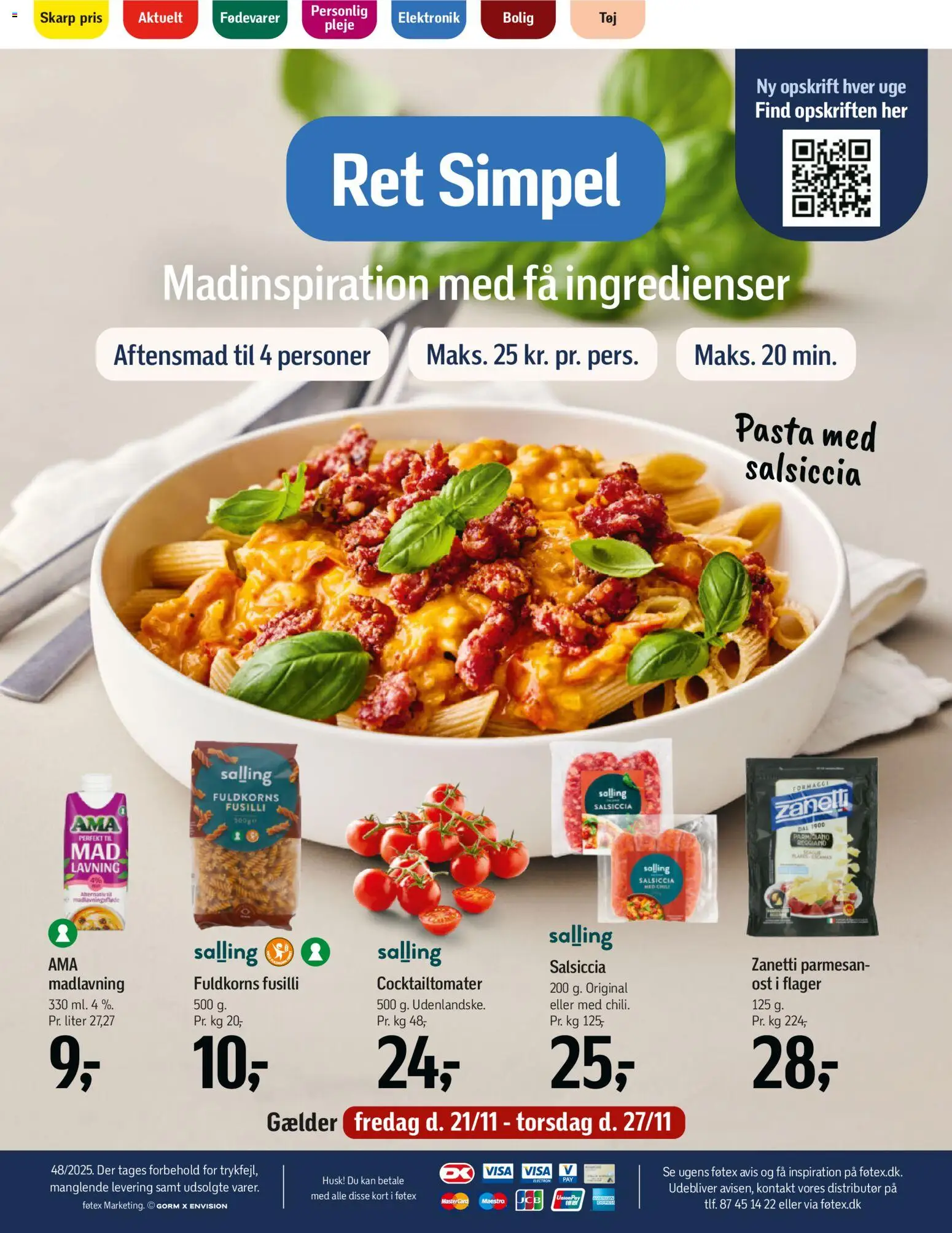 Føtex tilbudsavis – gyldig fra 21.11.2025 | Side: 30 | Produkter: Ost, Pasta, Flager, Parmesan