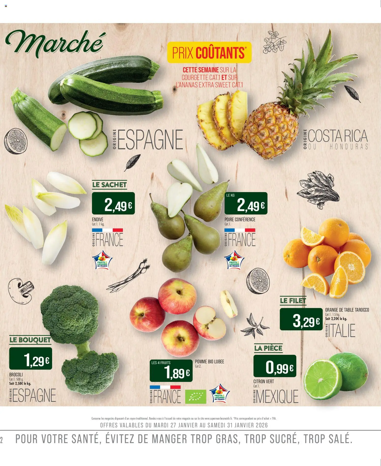 {H1} | Page: 2 | Produits: Citron, Pomme, Endive, Table